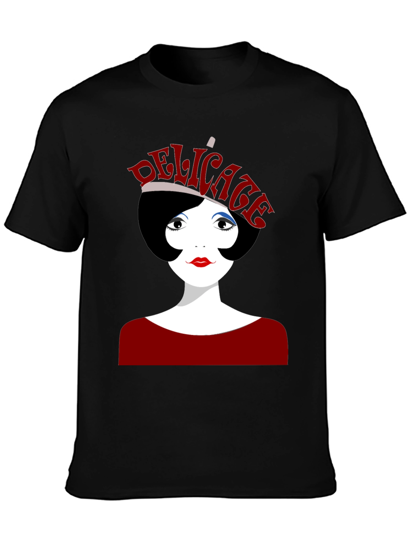 Delicate Graphic Print Black T-Shirt