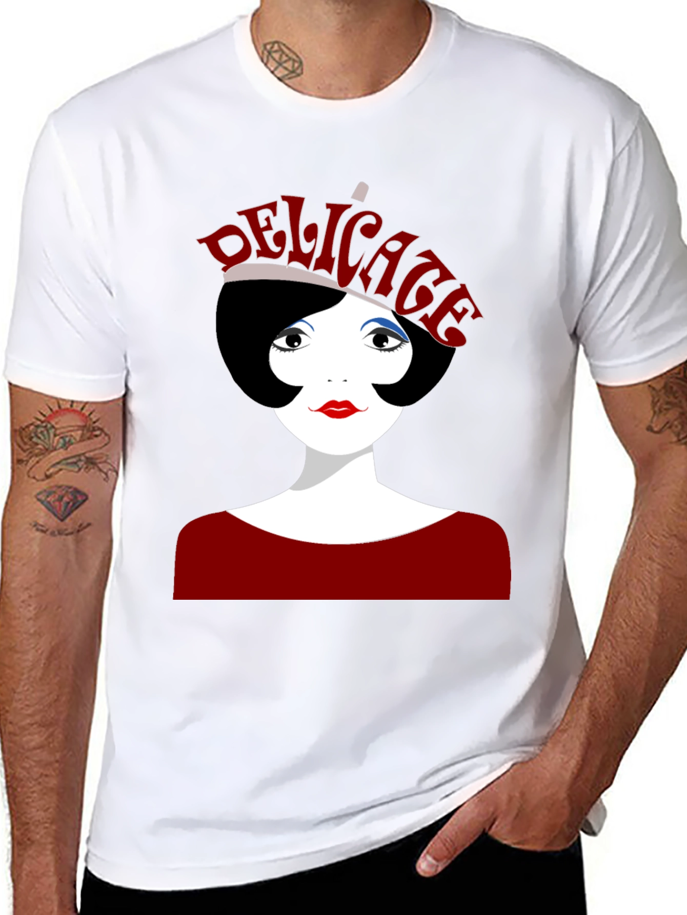 Delicate Graphic Print Black T-Shirt