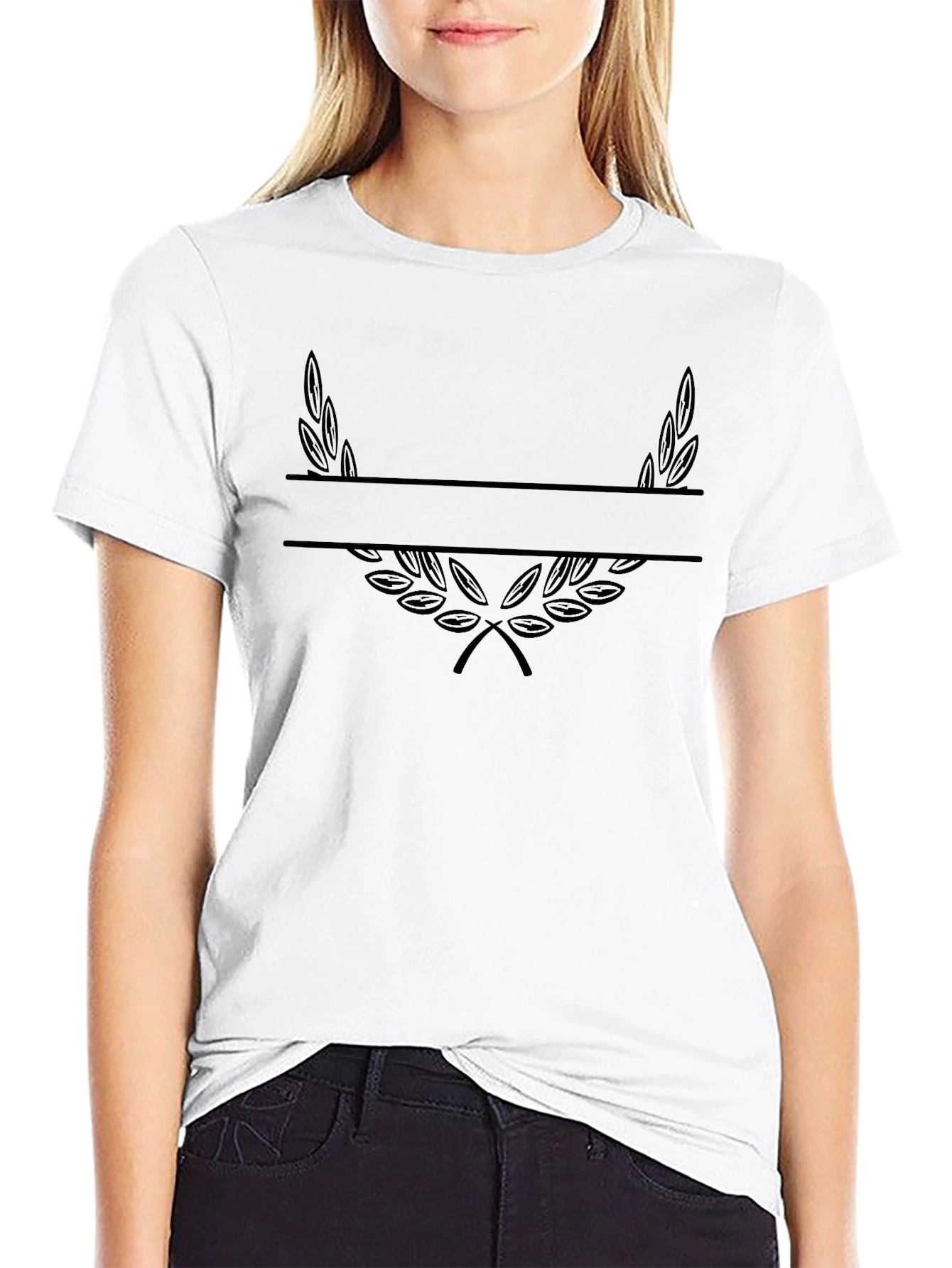 Black Laurel Wreath Customizable T-Shirt
