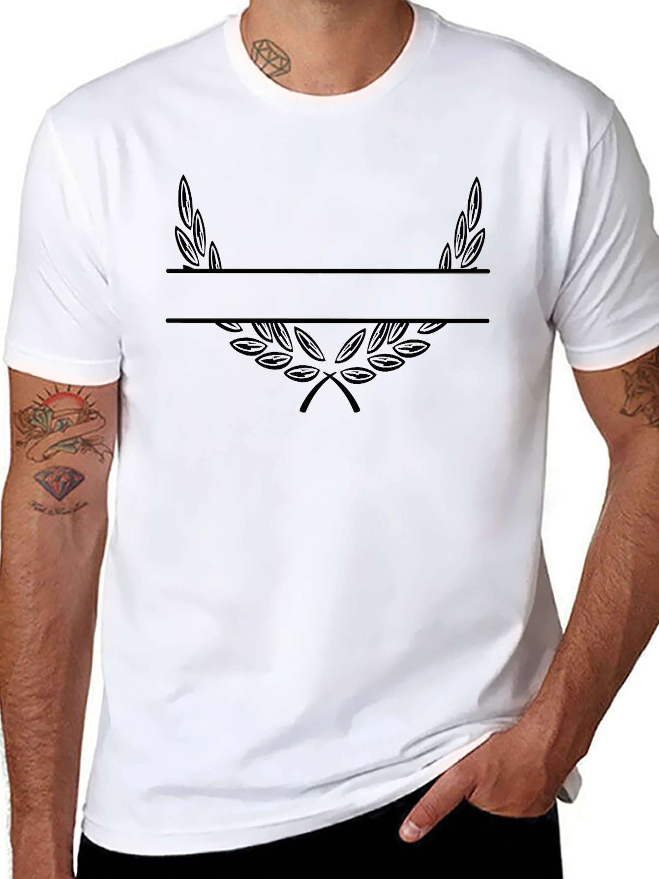 Black Laurel Wreath Customizable T-Shirt