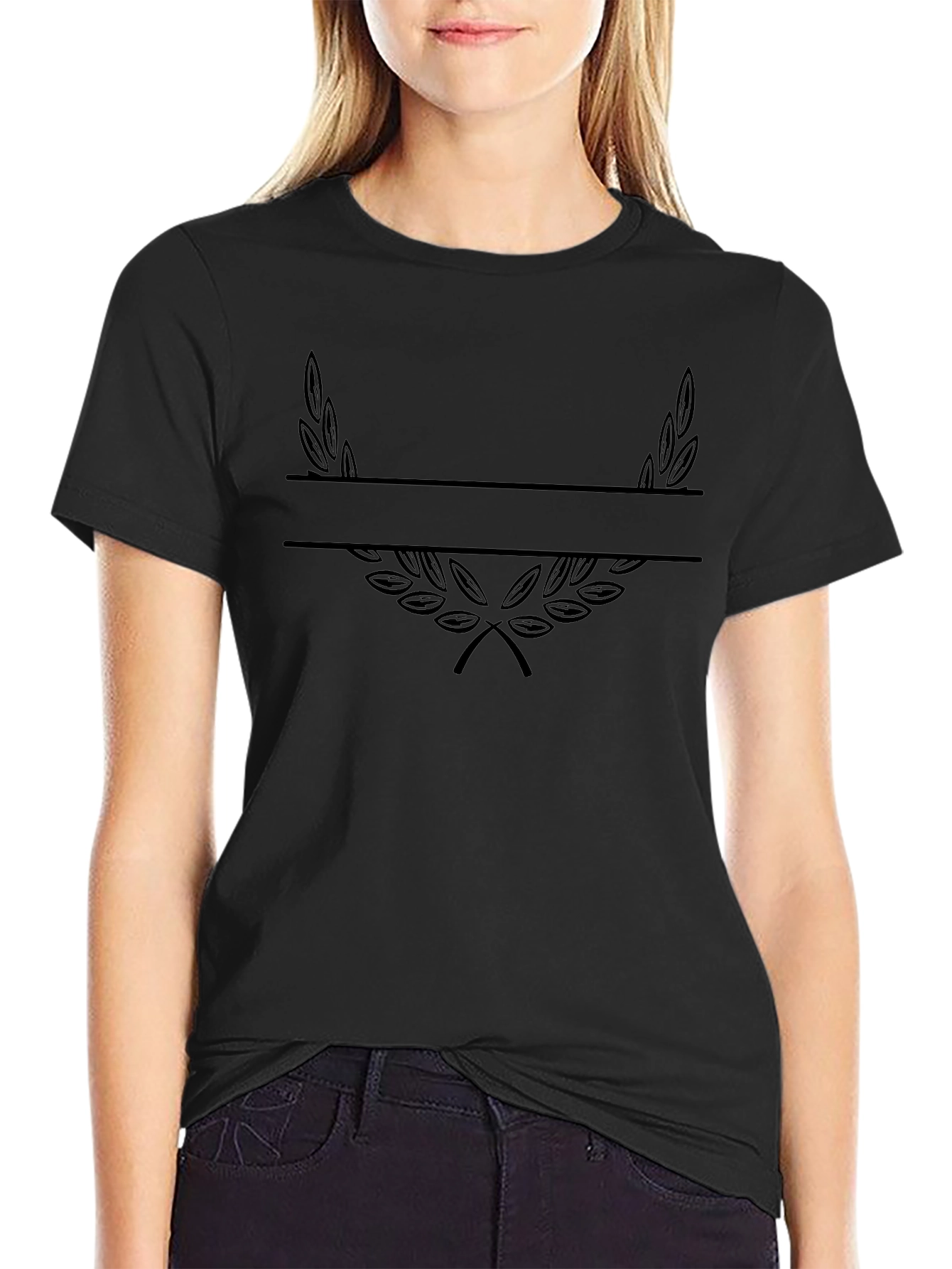 Black Laurel Wreath Customizable T-Shirt