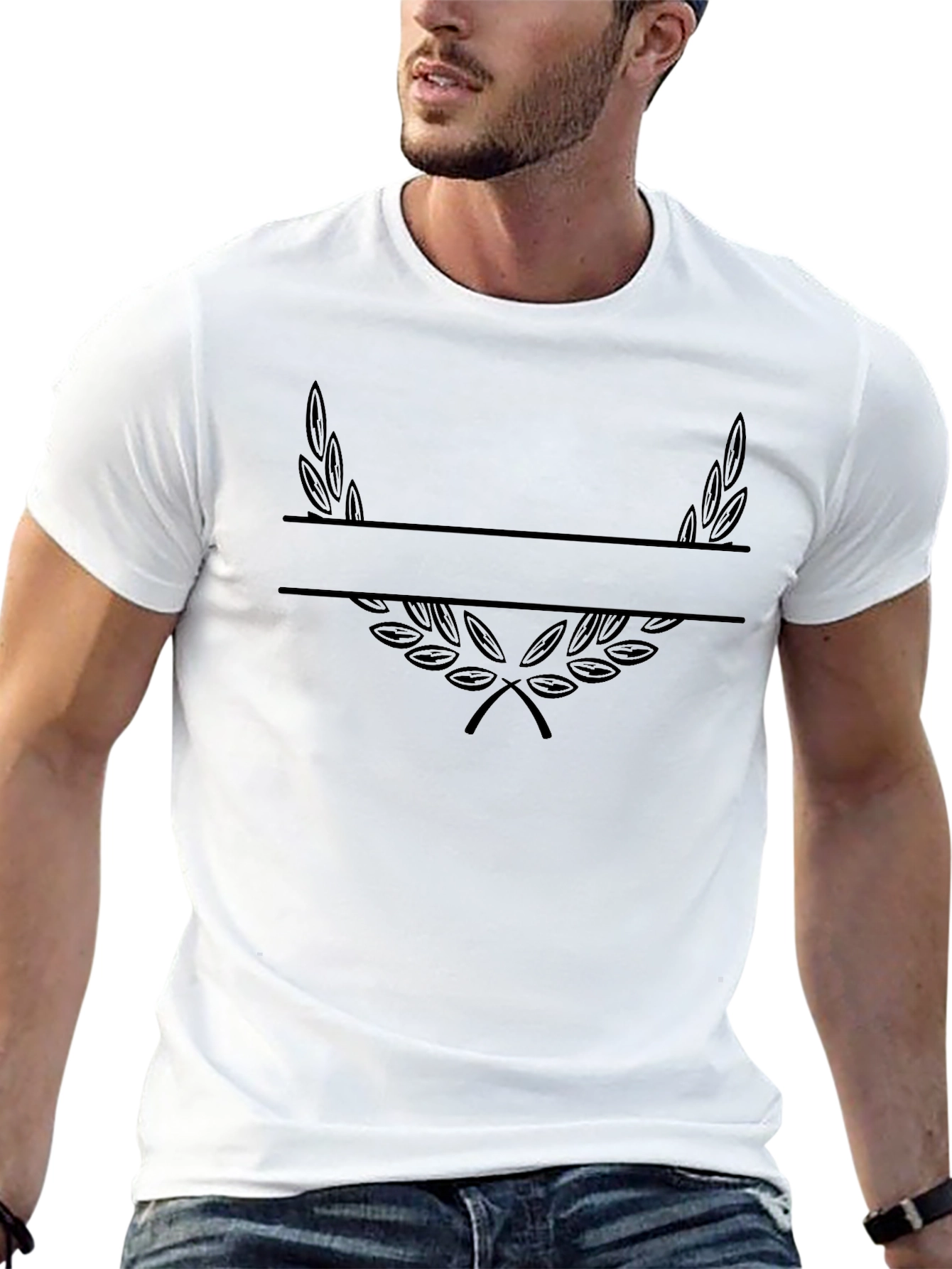 Black Laurel Wreath Customizable T-Shirt
