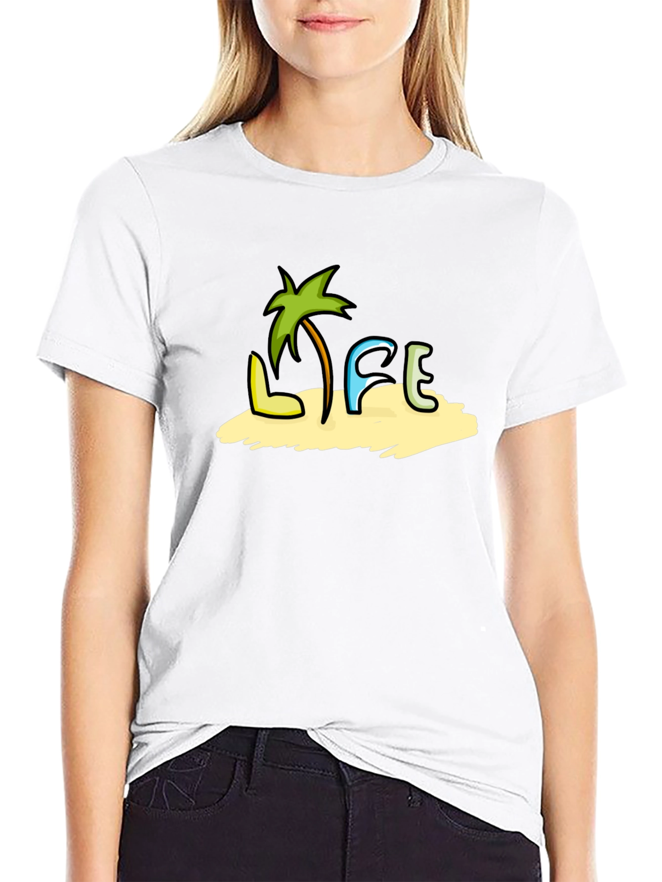 Tropical Life Black T-Shirt - Beach Vibes