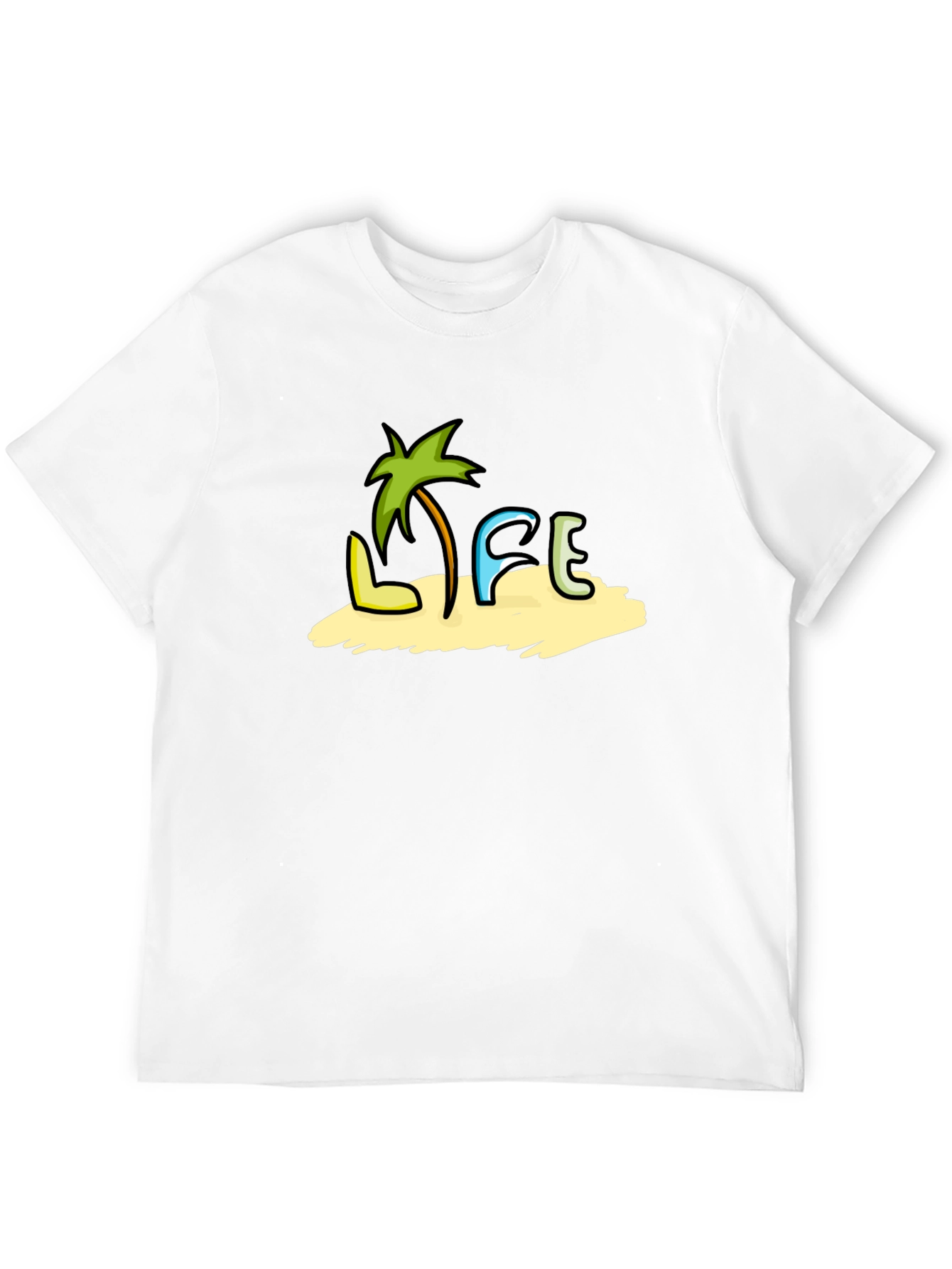 Tropical Life Black T-Shirt - Beach Vibes