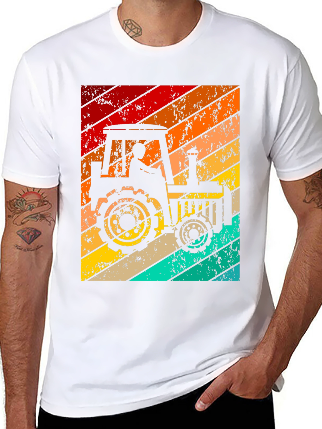 Retro Tractor Graphic T-Shirt