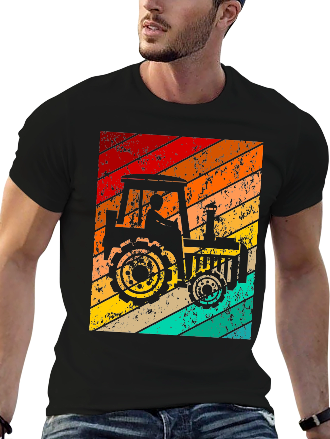 Retro Tractor Graphic T-Shirt