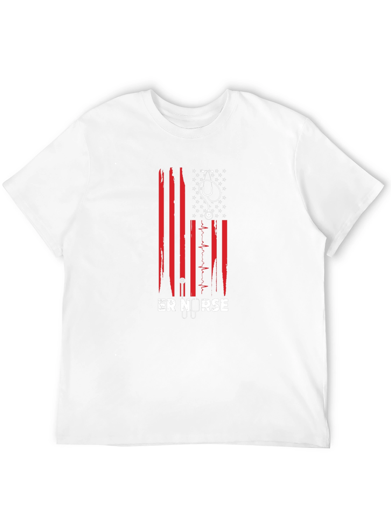 ER Nurse American Flag Graphic T-Shirt