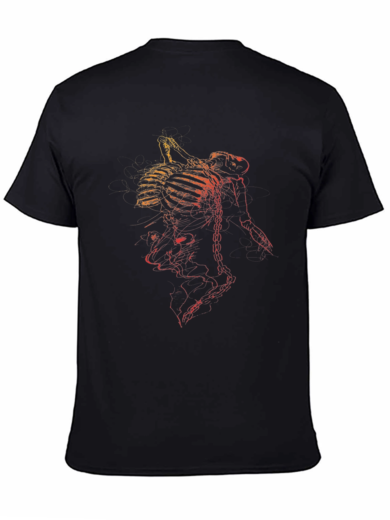 Grim Reaper Skeleton Graphic Print Black T-Shirt