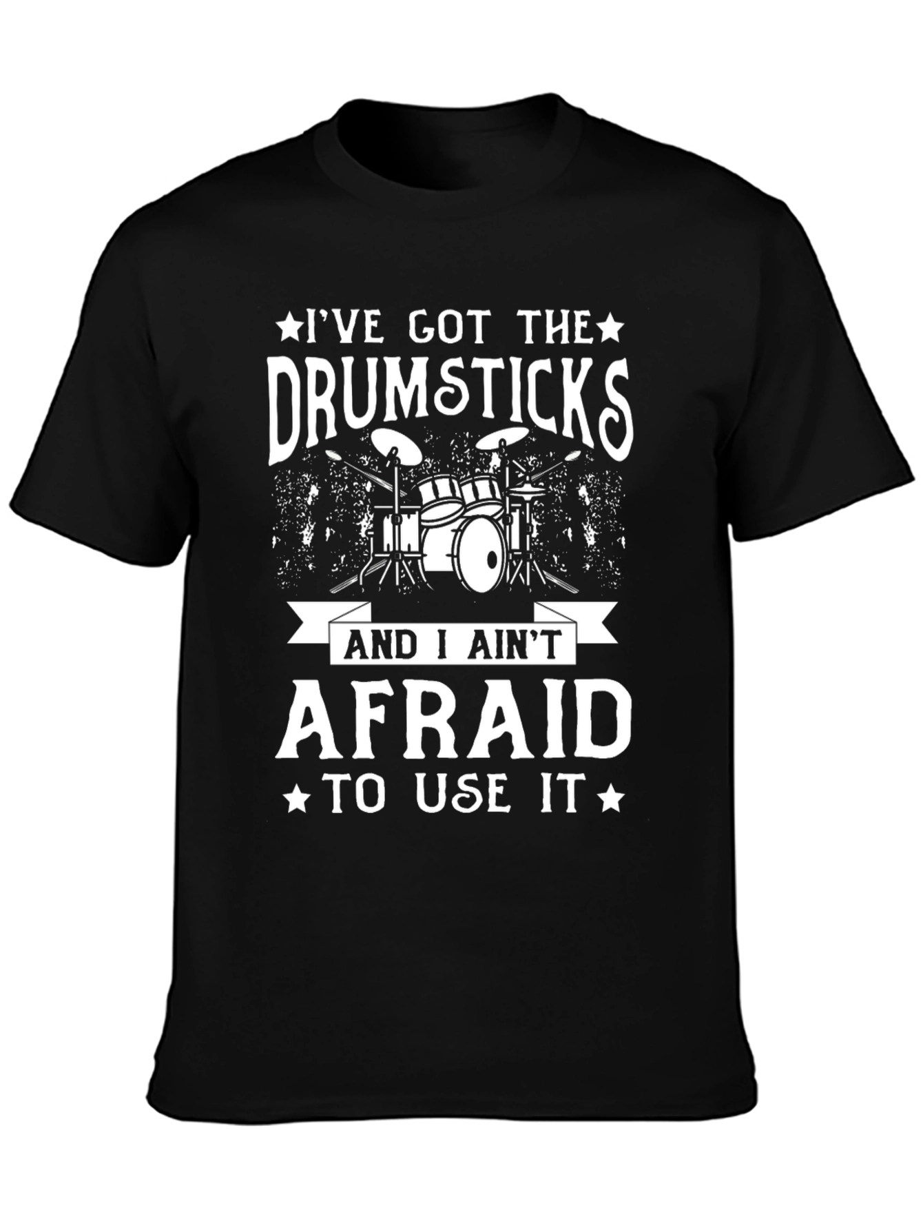 Drumsticks Funny Mens Black T-Shirt