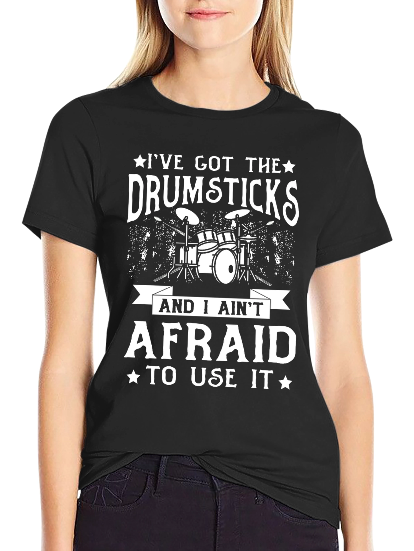 Drumsticks Funny Mens Black T-Shirt