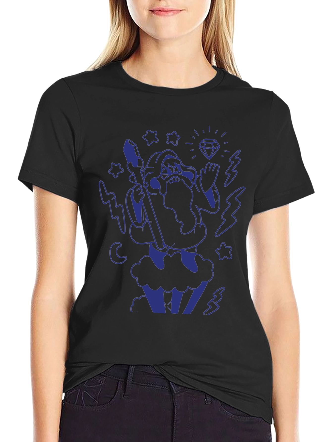 Wizard Graphic T-Shirt - Black Cotton Tee