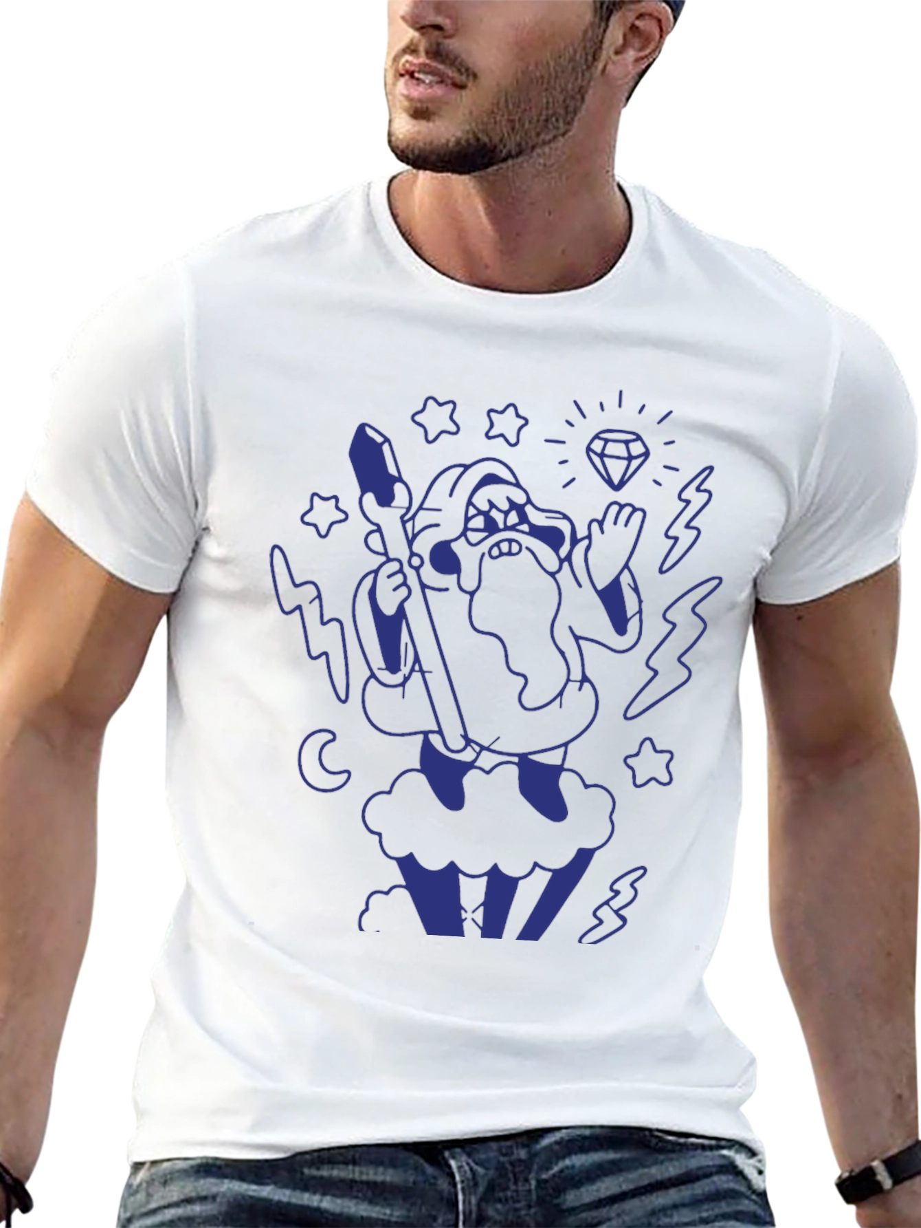 Wizard Graphic T-Shirt - Black Cotton Tee