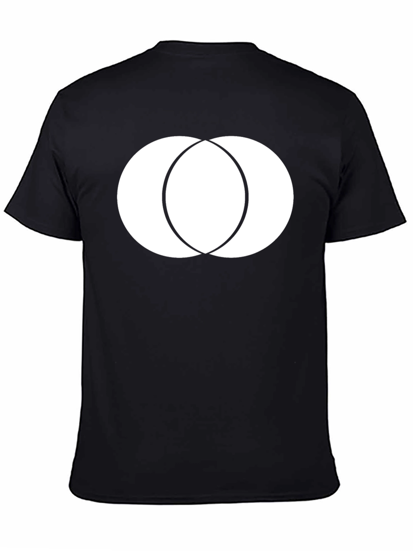 Modern Overlapping Circles Graphic Tee - Black