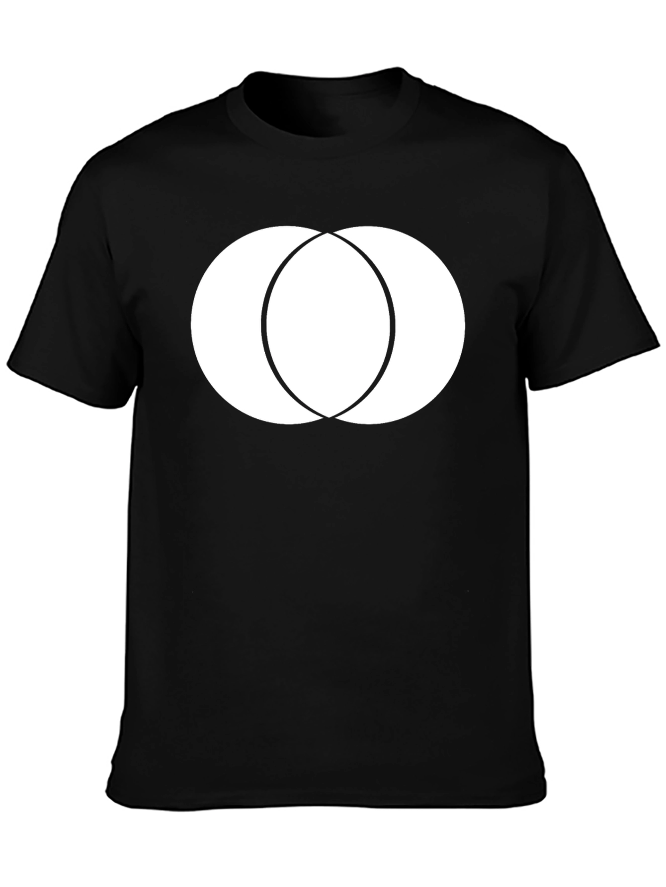Modern Overlapping Circles Graphic Tee - Black