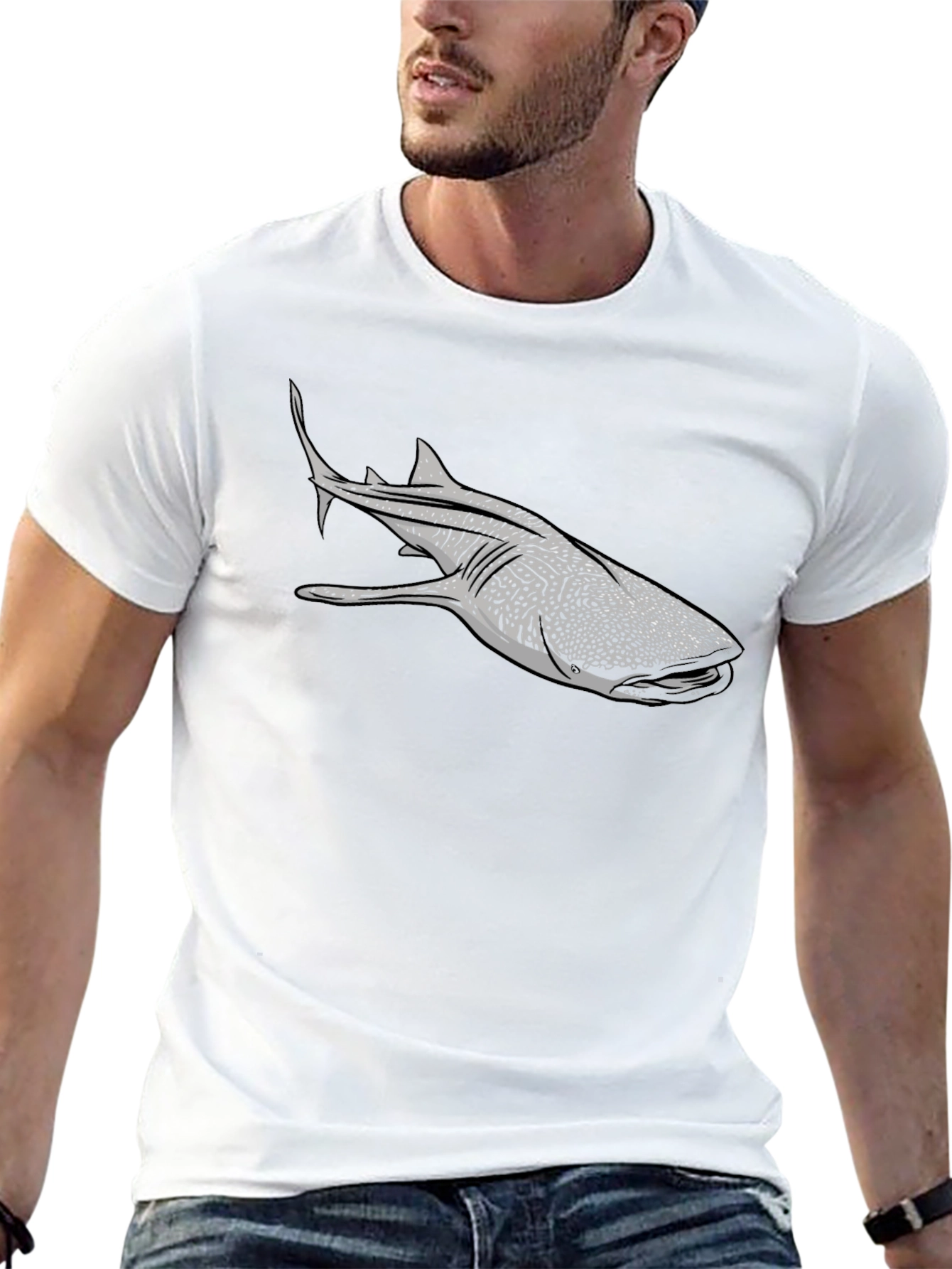 Whale Shark Graphic T-Shirt - Black Cotton Tee