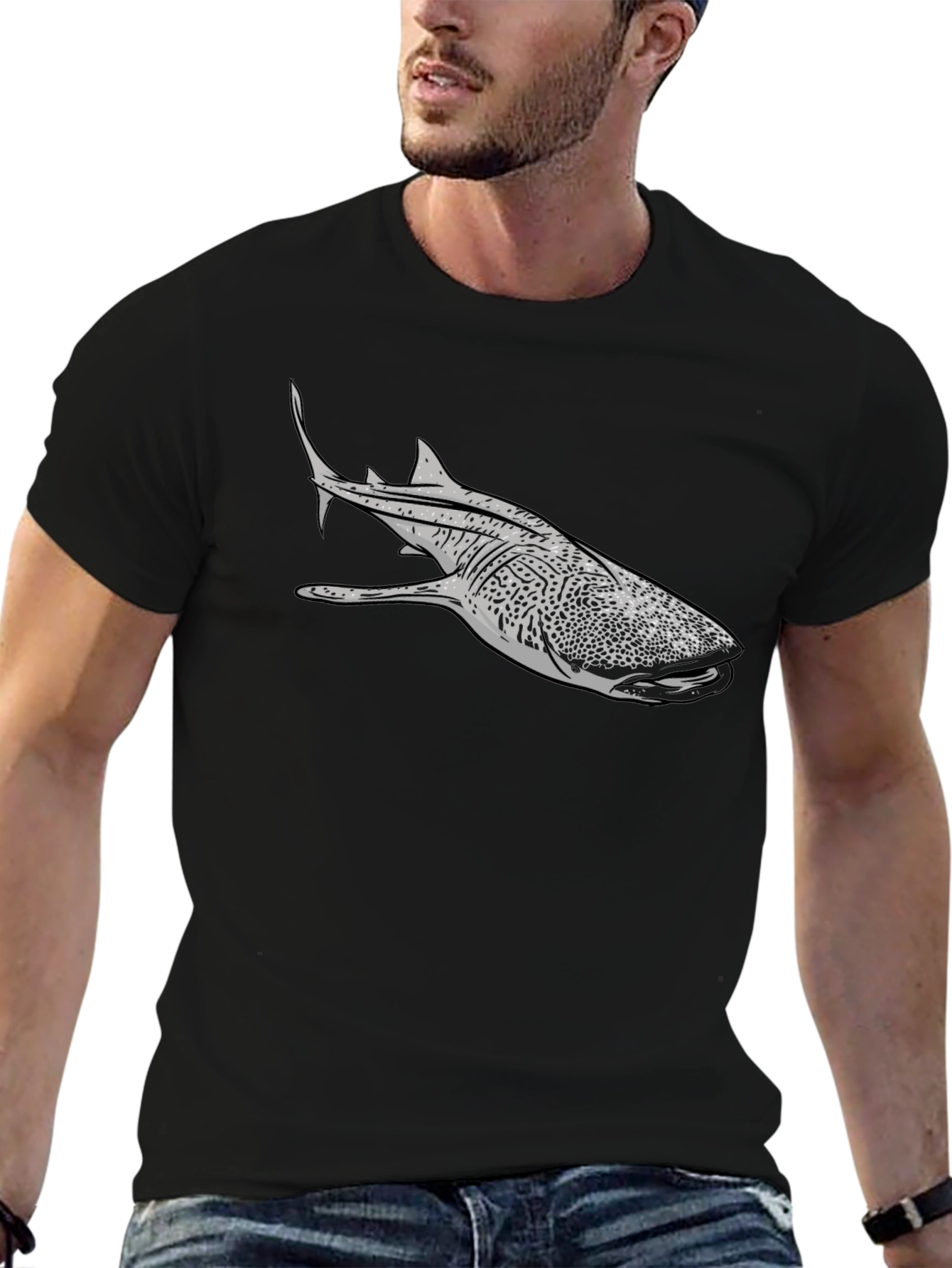 Whale Shark Graphic T-Shirt - Black Cotton Tee