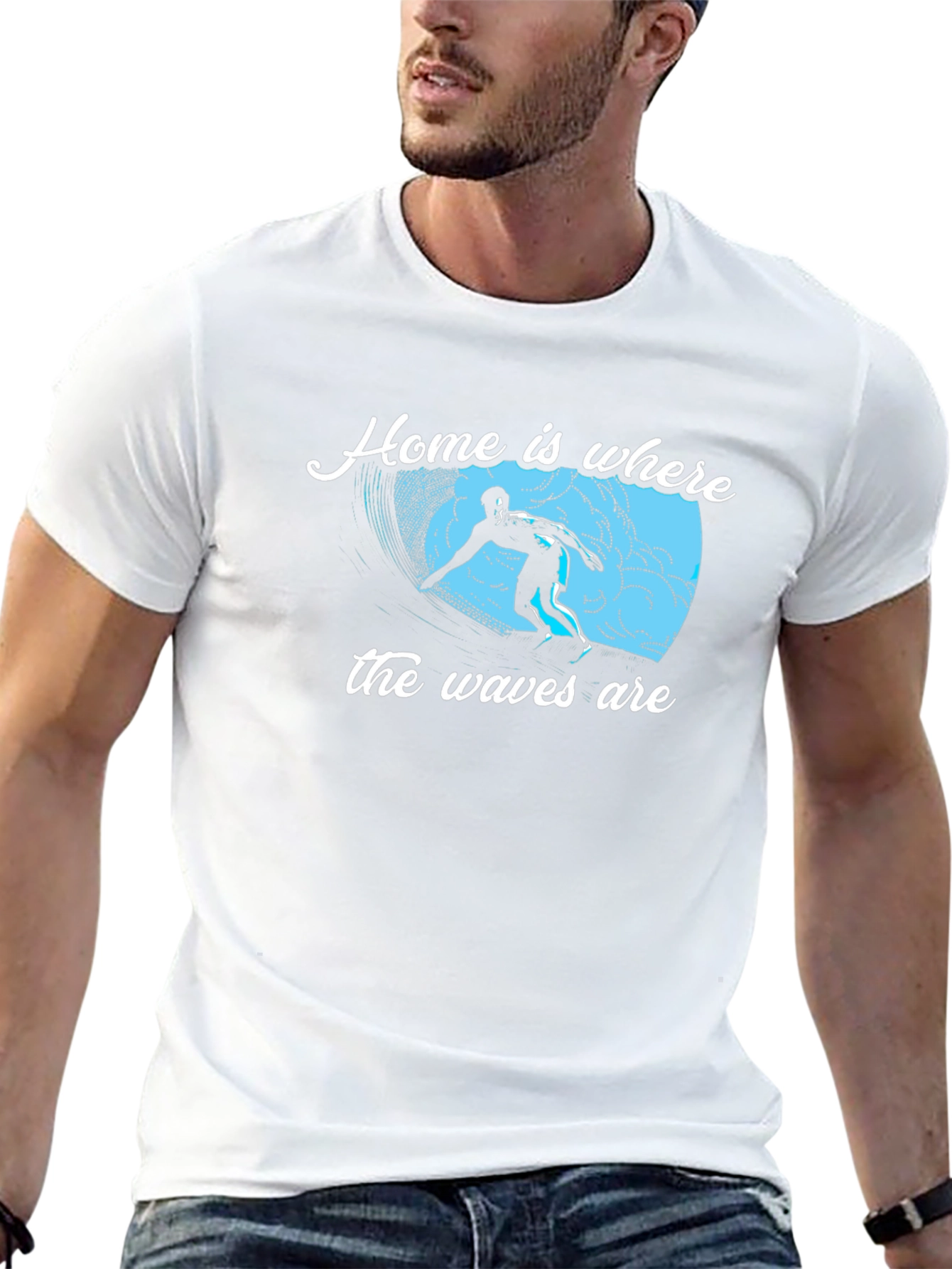 Home is Where the Waves Are Black T-Shirt