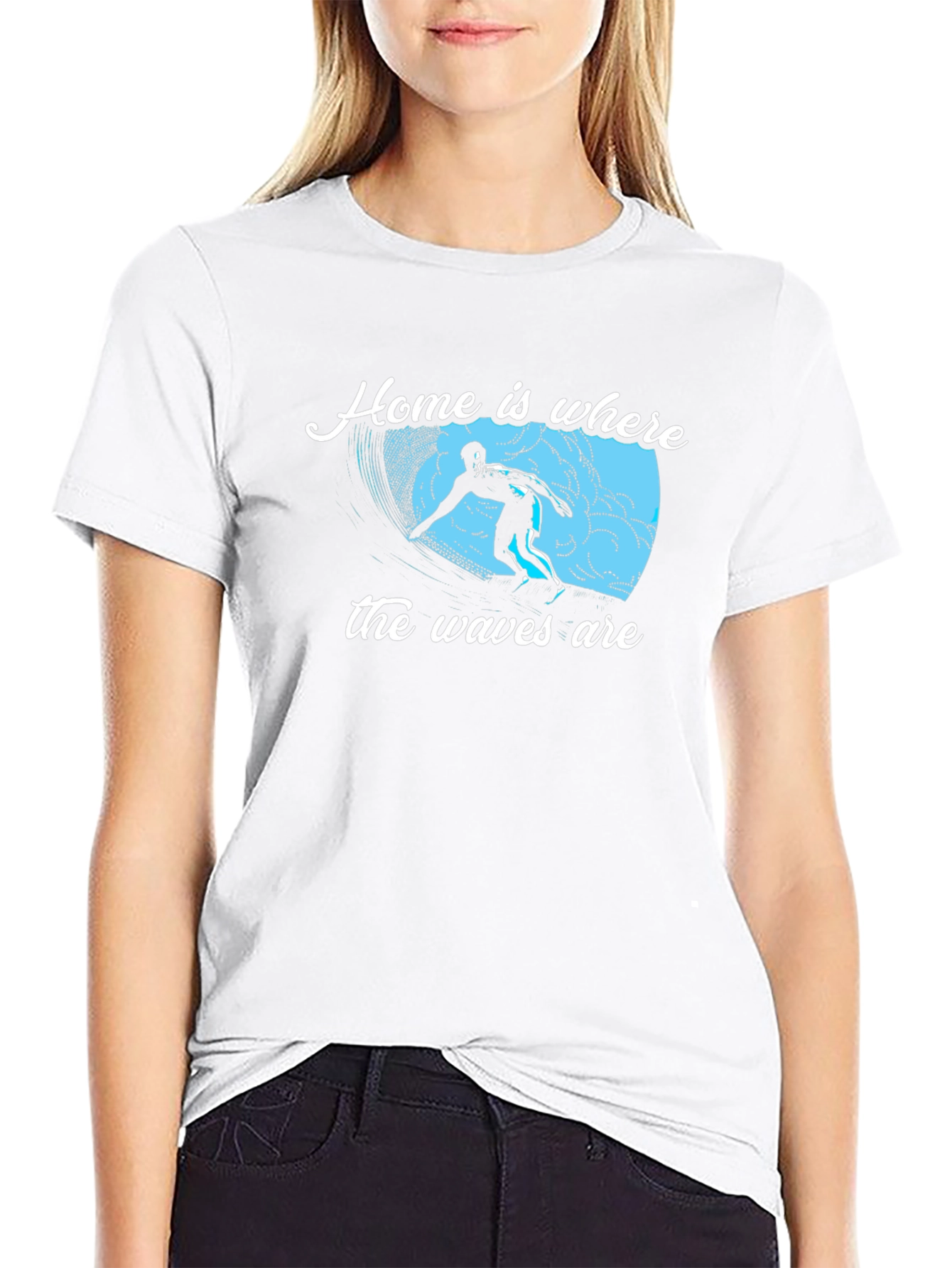 Home is Where the Waves Are Black T-Shirt