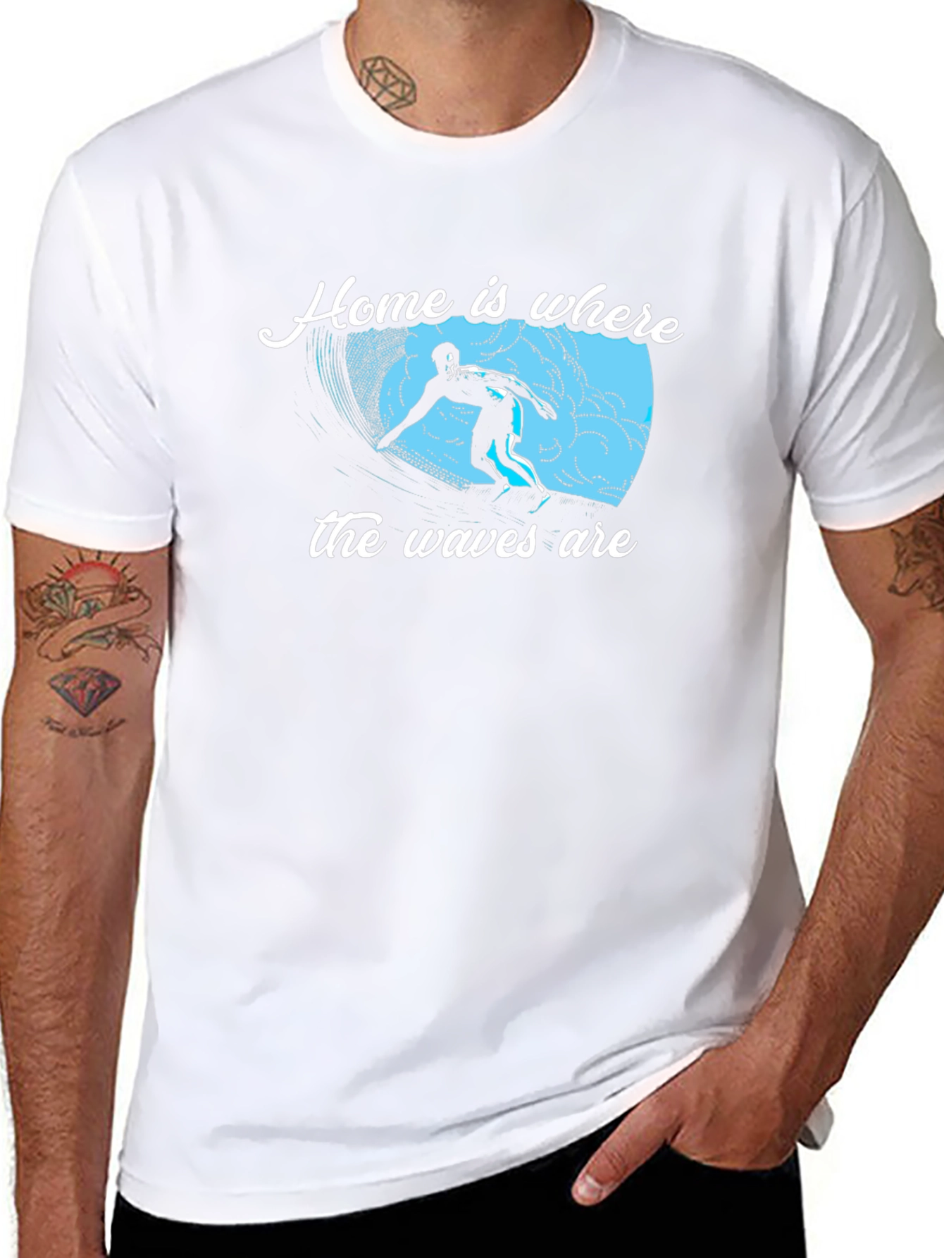 Home is Where the Waves Are Black T-Shirt