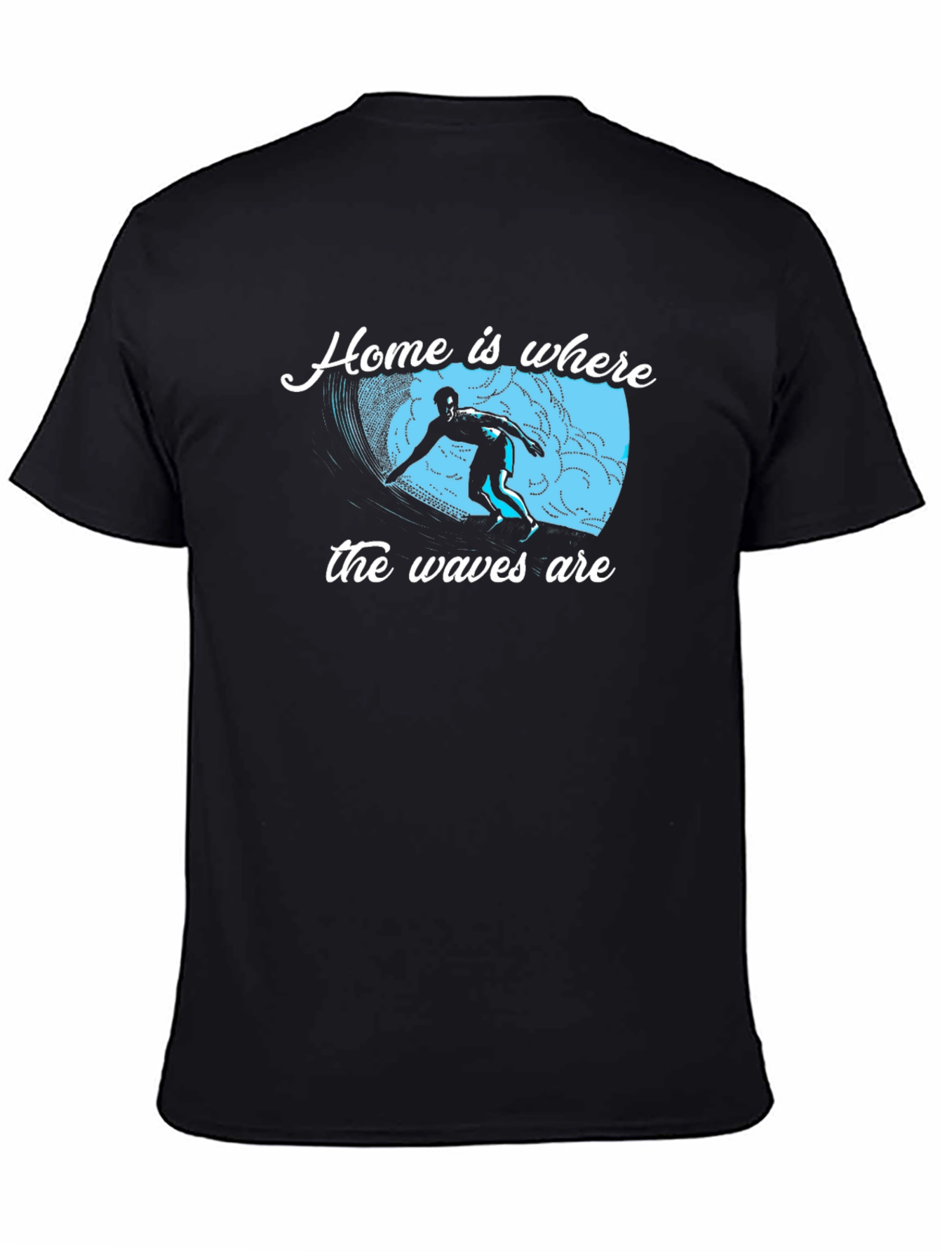 Home is Where the Waves Are Black T-Shirt