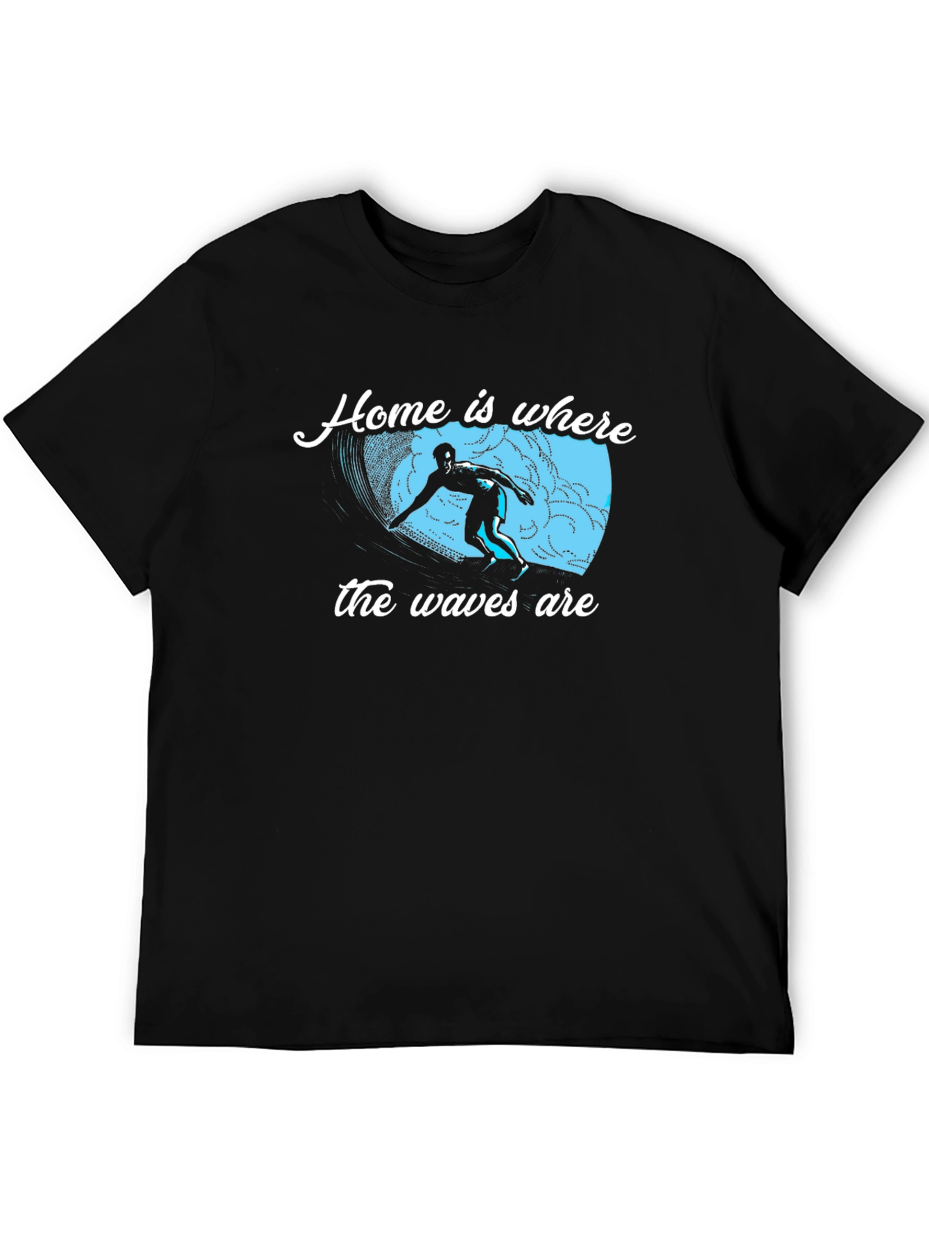 Home is Where the Waves Are Black T-Shirt