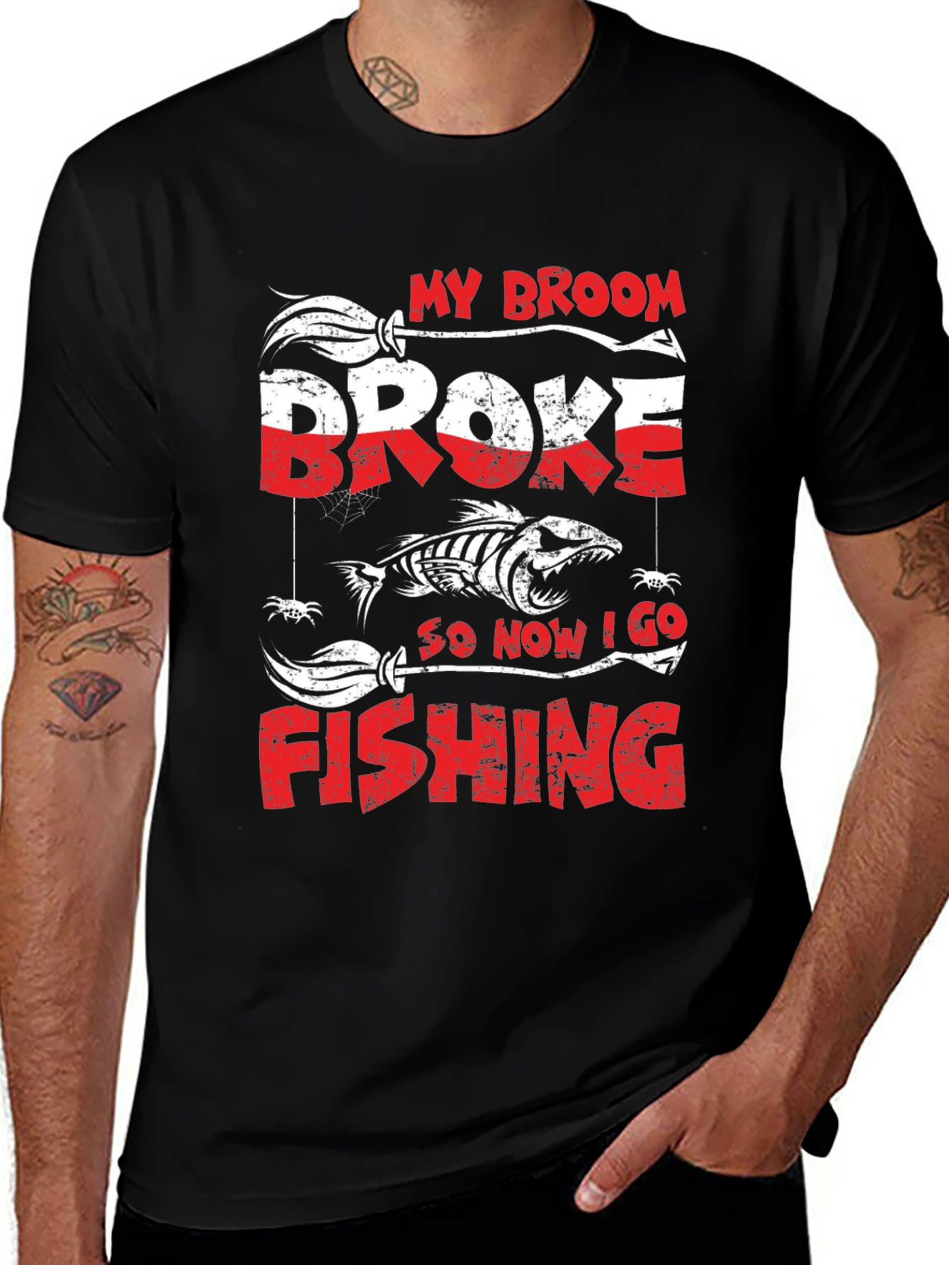 My Broom Broke Fishing T-Shirt