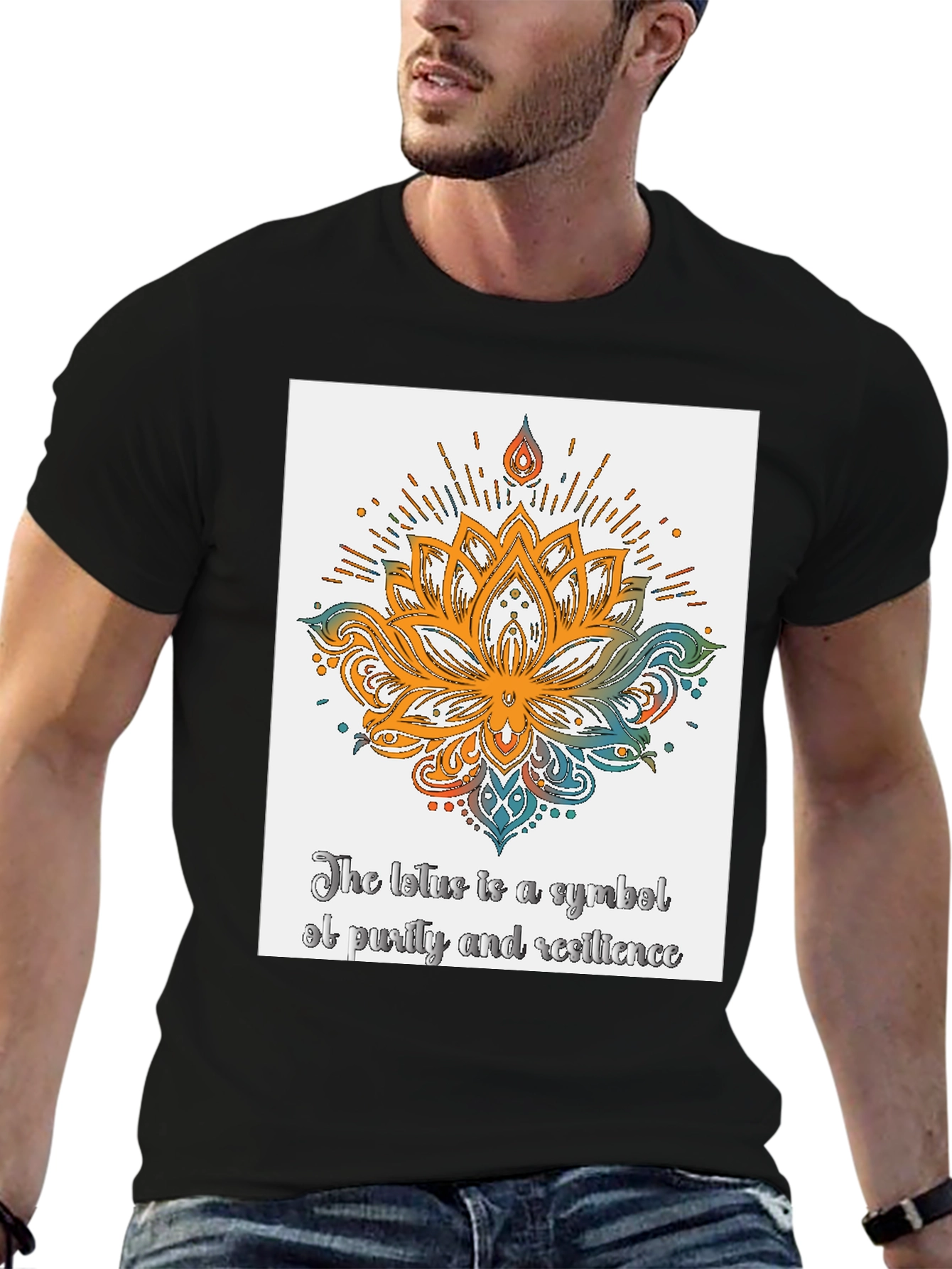 Lotus Symbol T-Shirt - Purity and Resilience