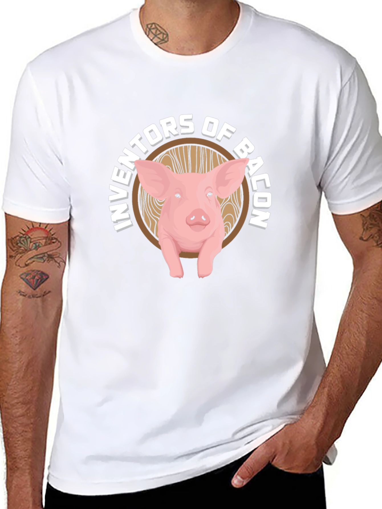 Inventors of Bacon Pig Graphic T-Shirt
