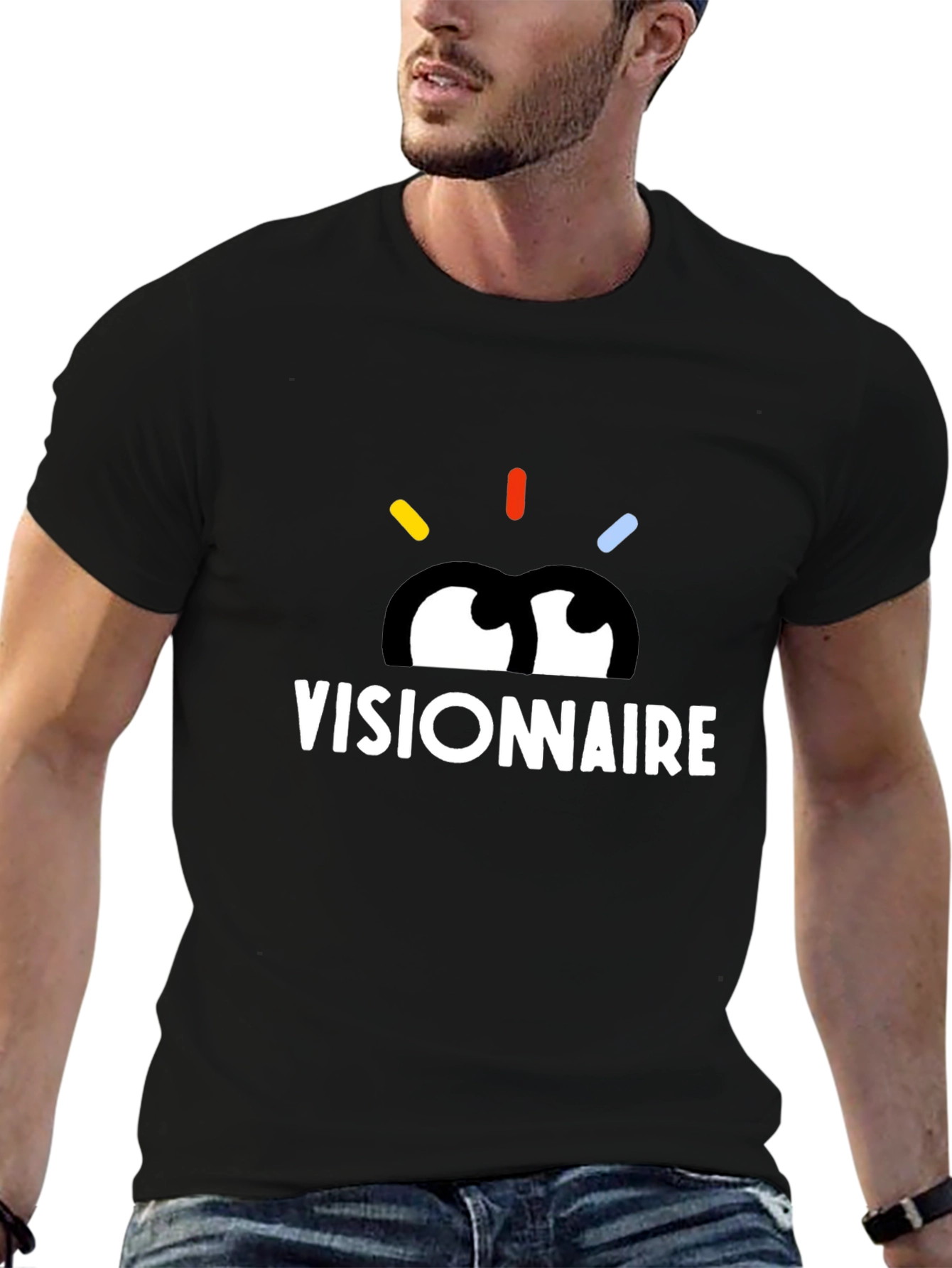 Visionnaire Graphic Black T-Shirt - Modern Eye Design