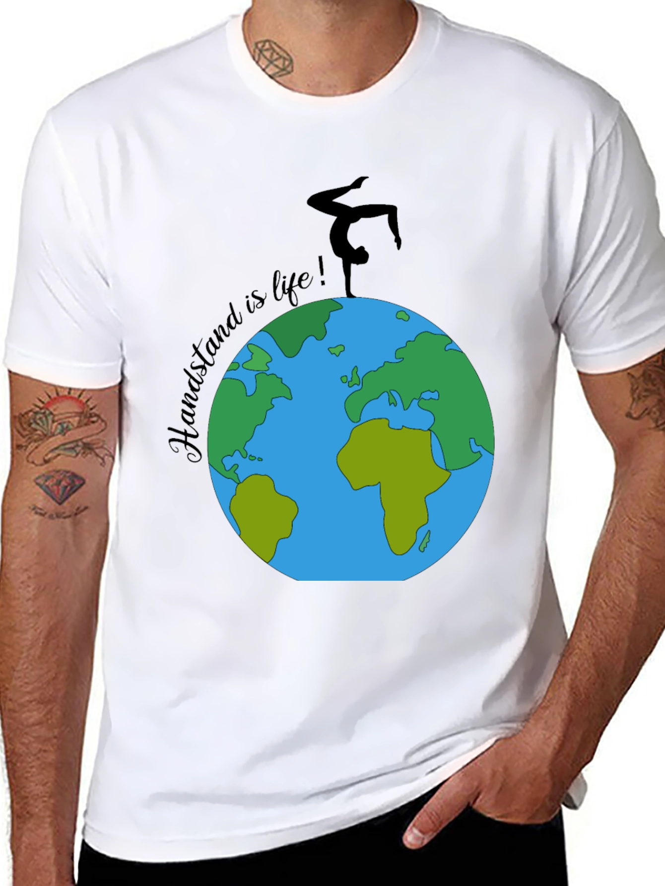 Handstand is Life T-Shirt - Earth Design