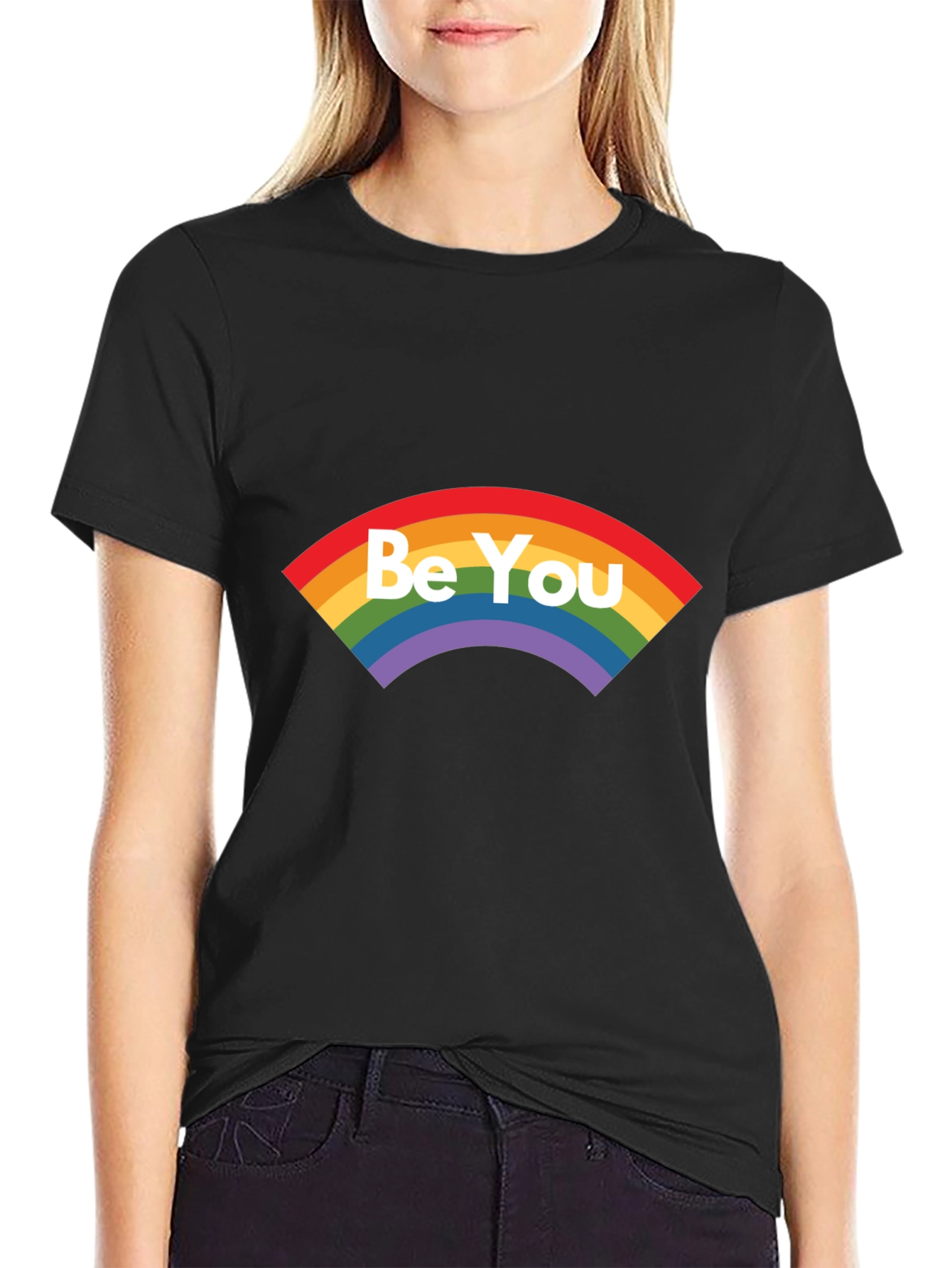 Be You Rainbow Graphic Tee - Soft Cotton Blend