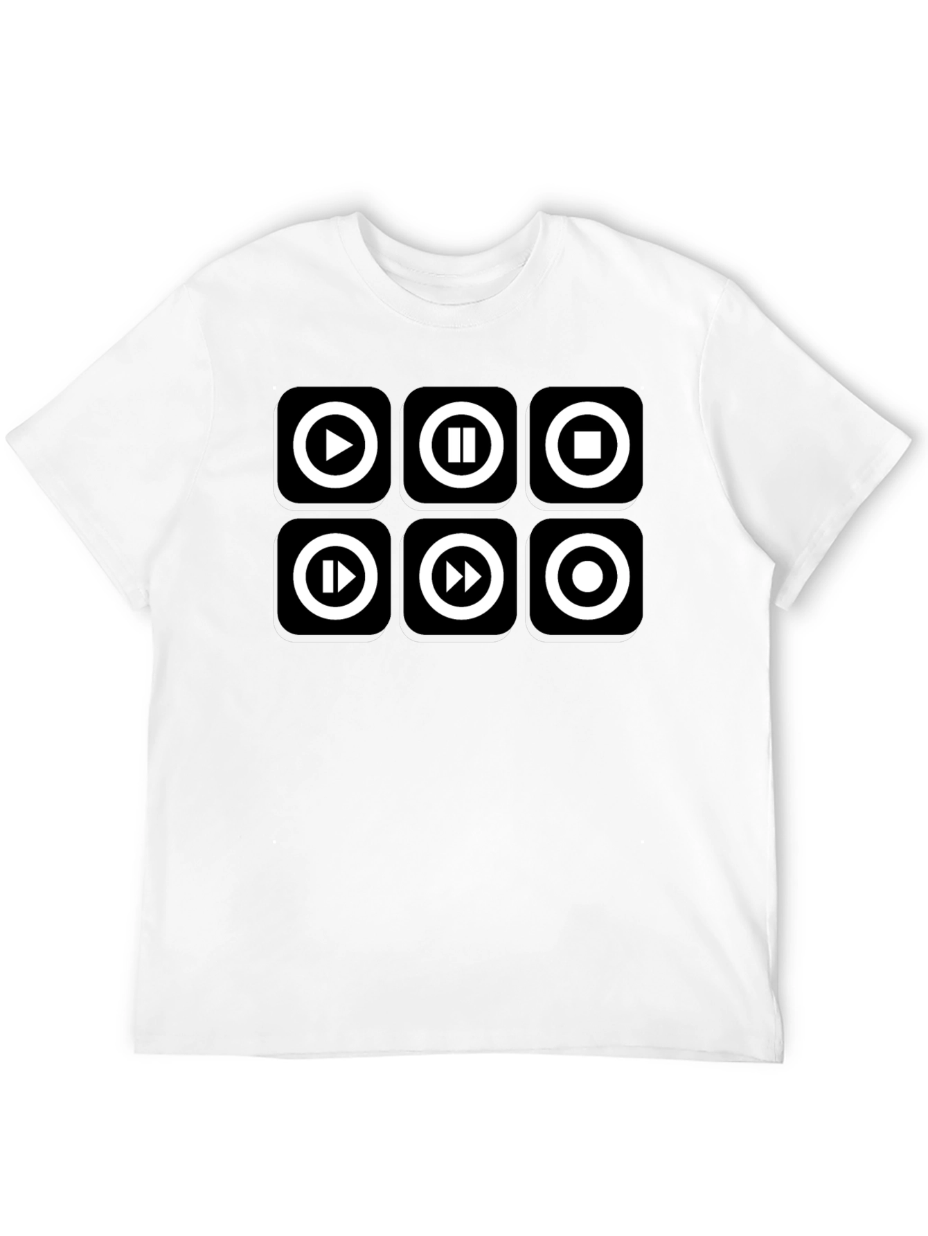 Music Player Control T-Shirt - Black