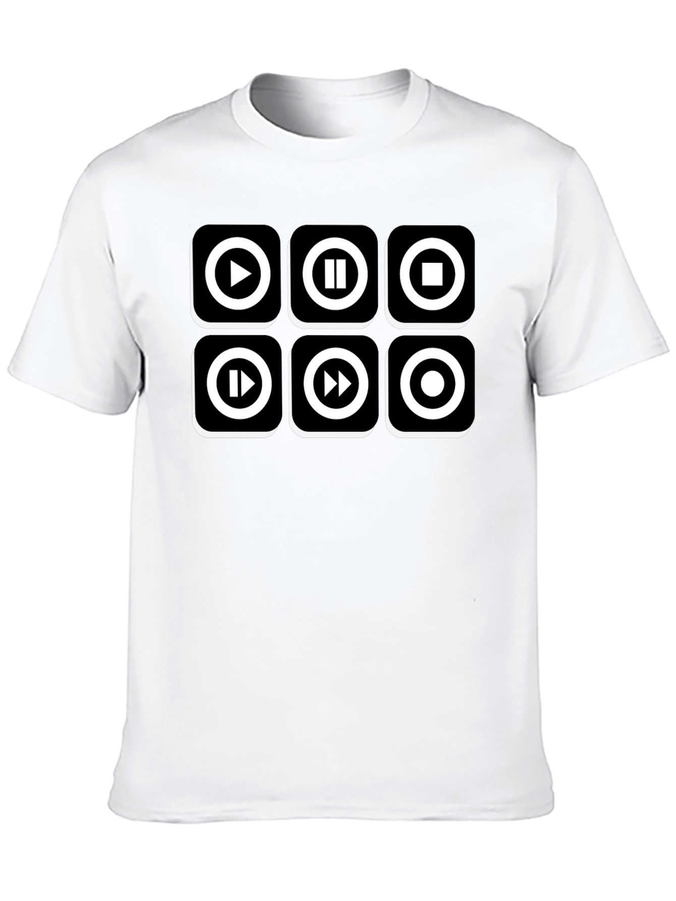 Music Player Control T-Shirt - Black