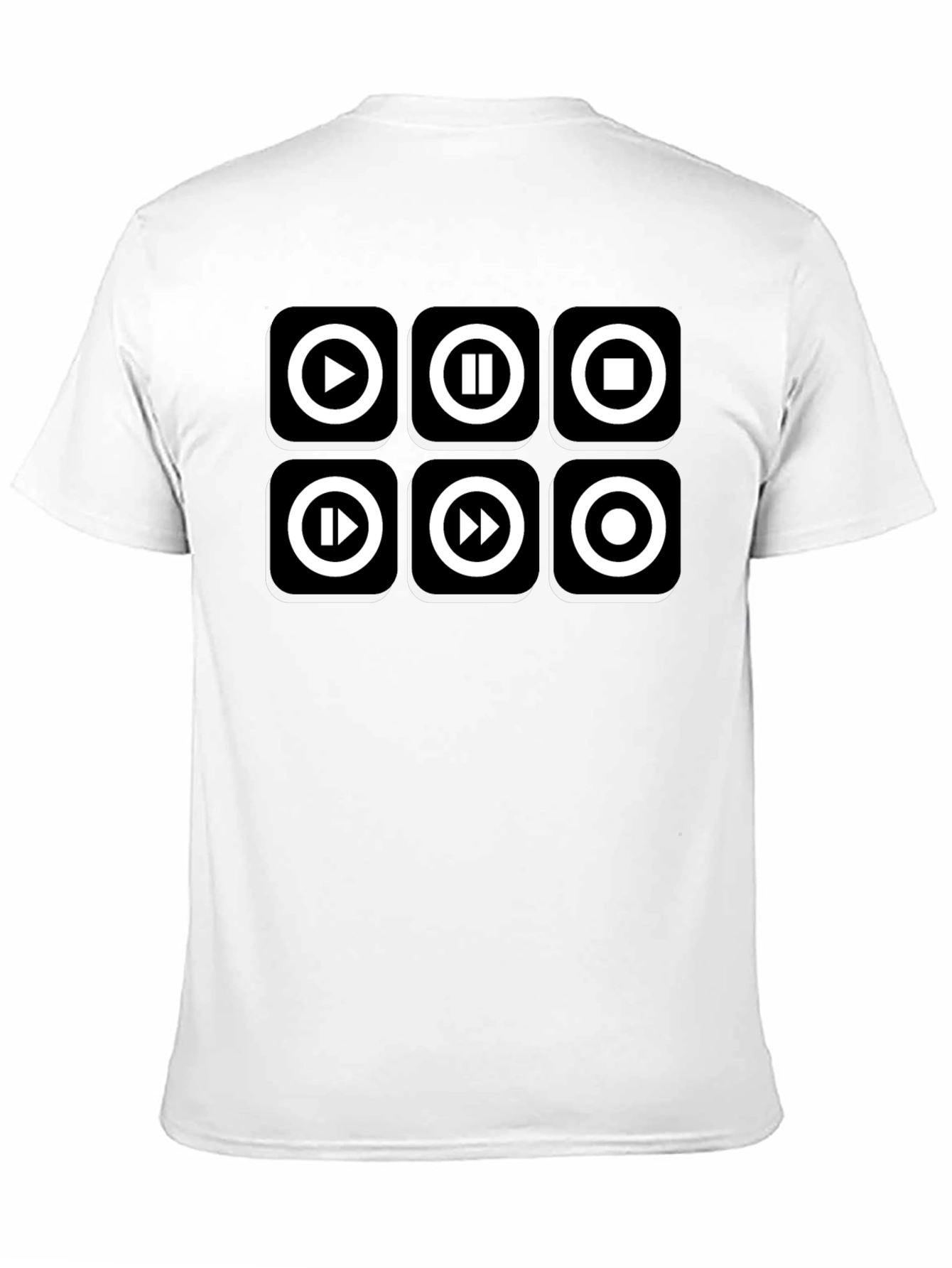 Music Player Control T-Shirt - Black