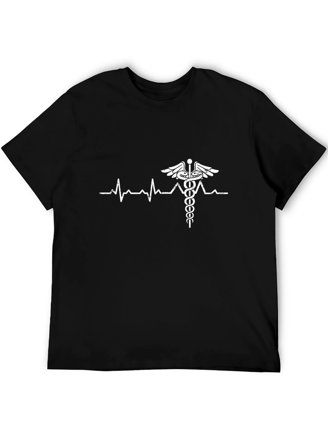 Heartbeat Caduceus T-Shirt - Medical Symbol Tee