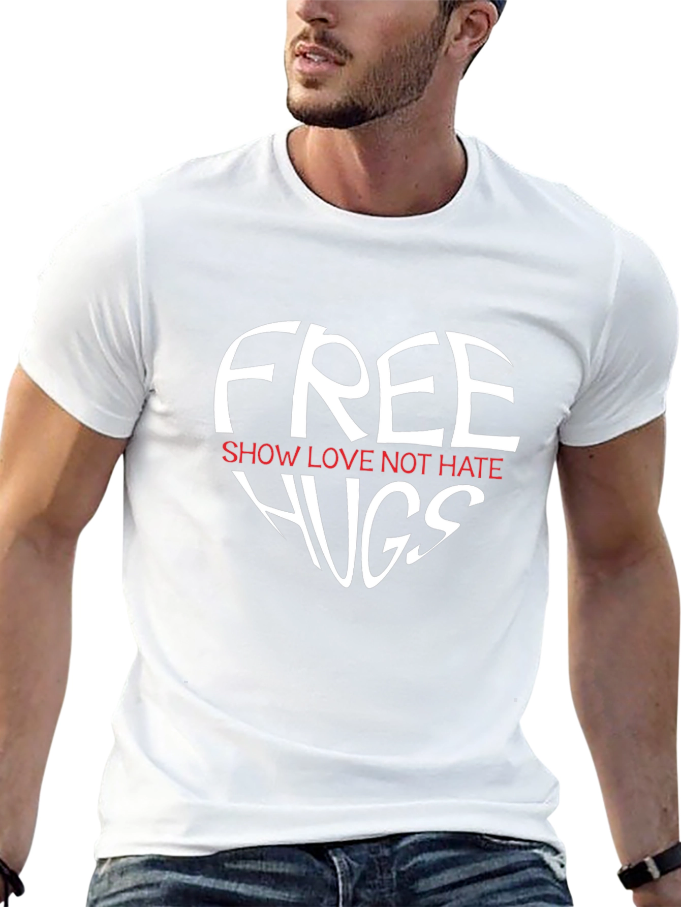 Free Hugs Graphic Tee - Show Love Not Hate