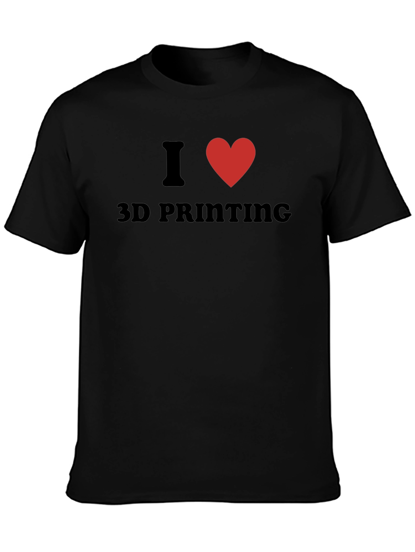 I Heart 3D Printing Black T-Shirt