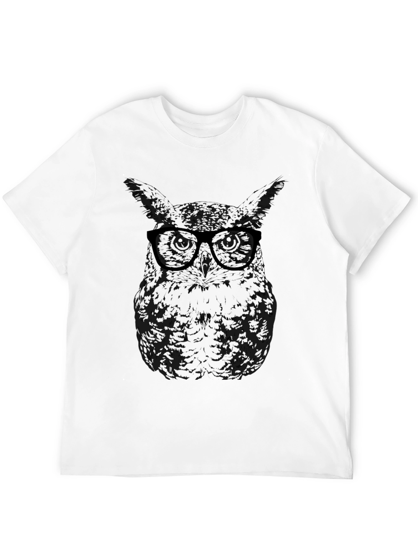 Cool Owl Graphic Tee - Black Cotton Comfort