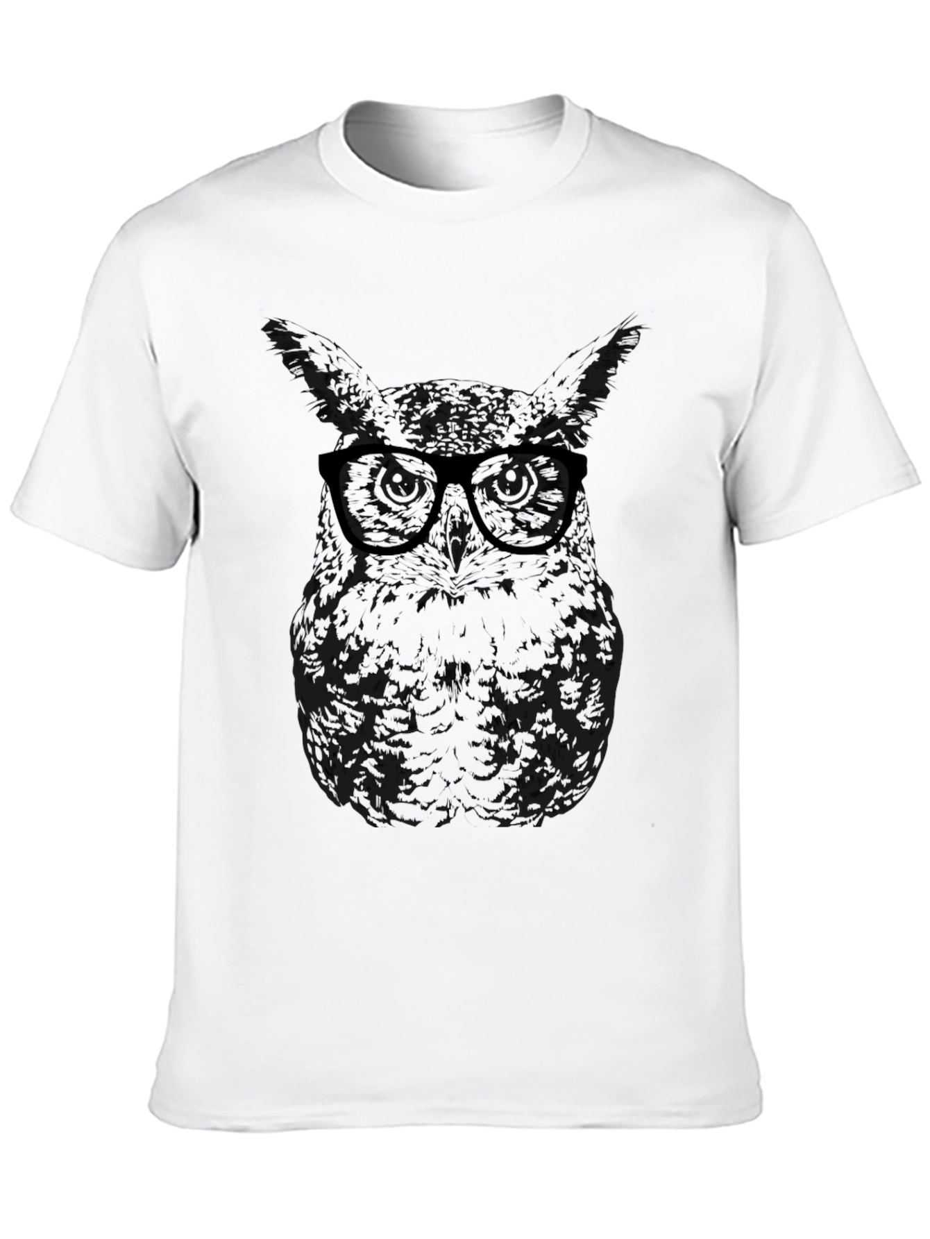 Cool Owl Graphic Tee - Black Cotton Comfort