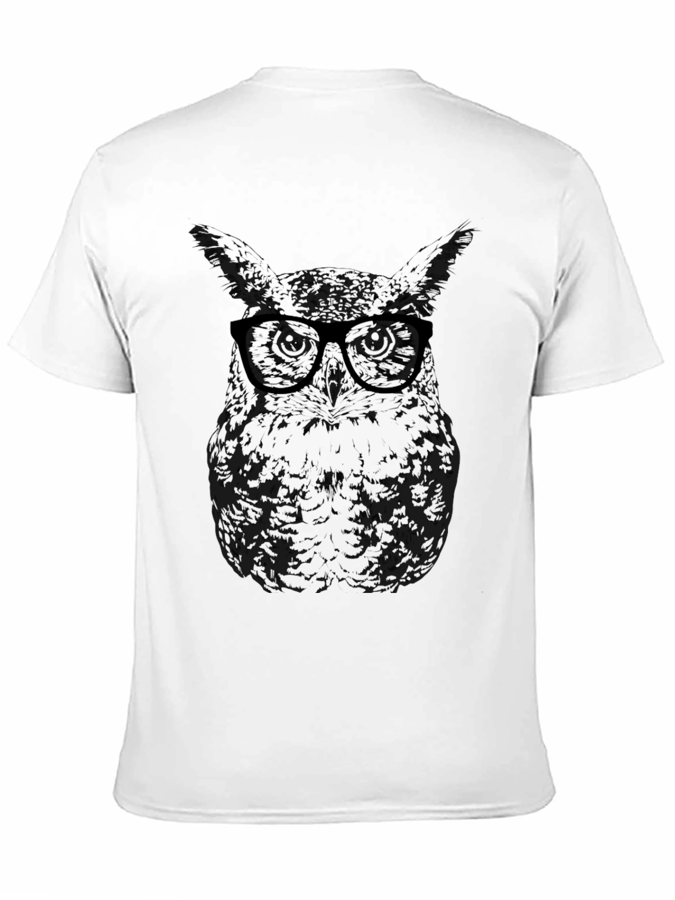 Cool Owl Graphic Tee - Black Cotton Comfort