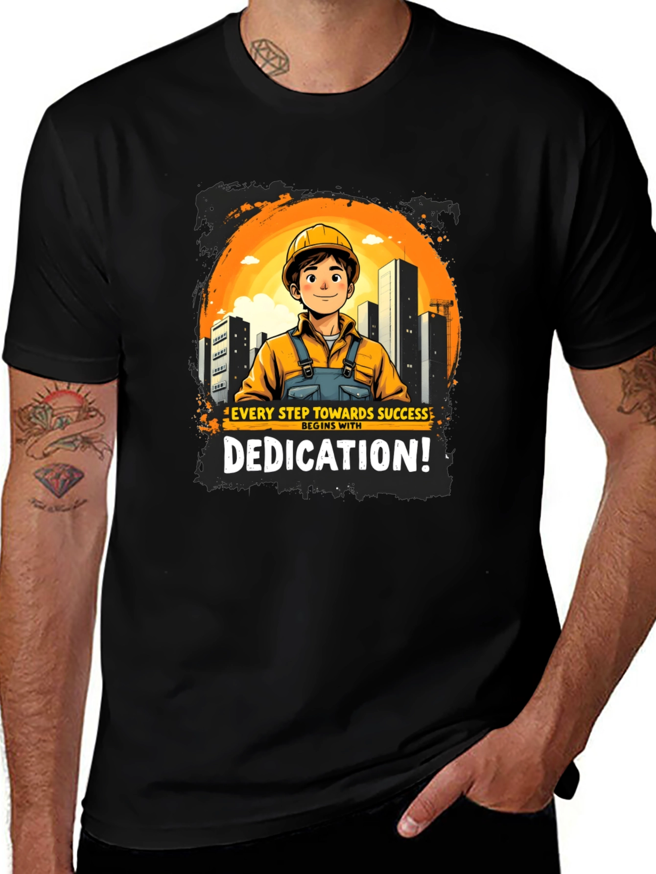 Dedicated Construction Worker Graphic T-Shirt
