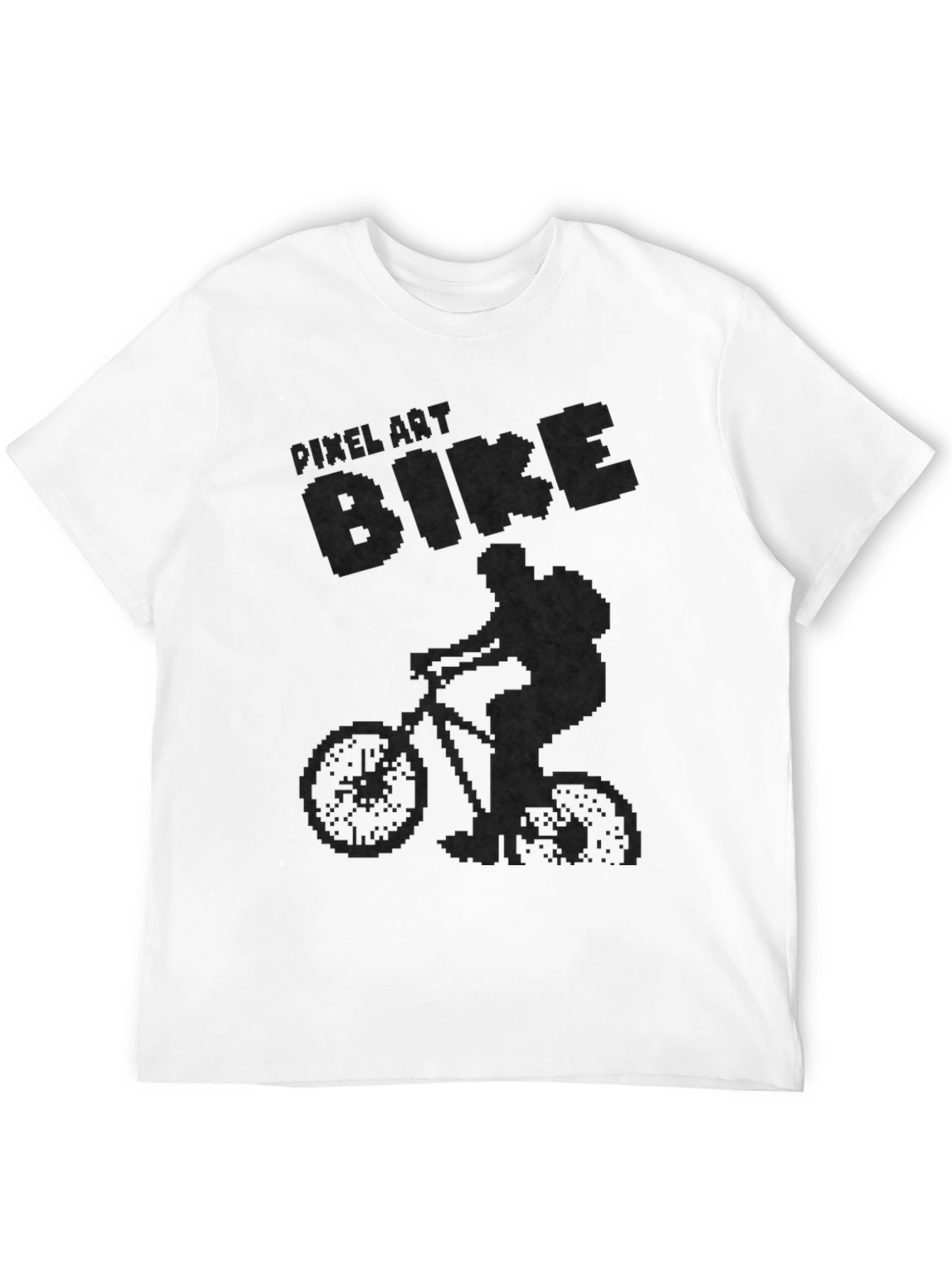 Pixel Art Bike Graphic Tee - Cool Cycling Shirt