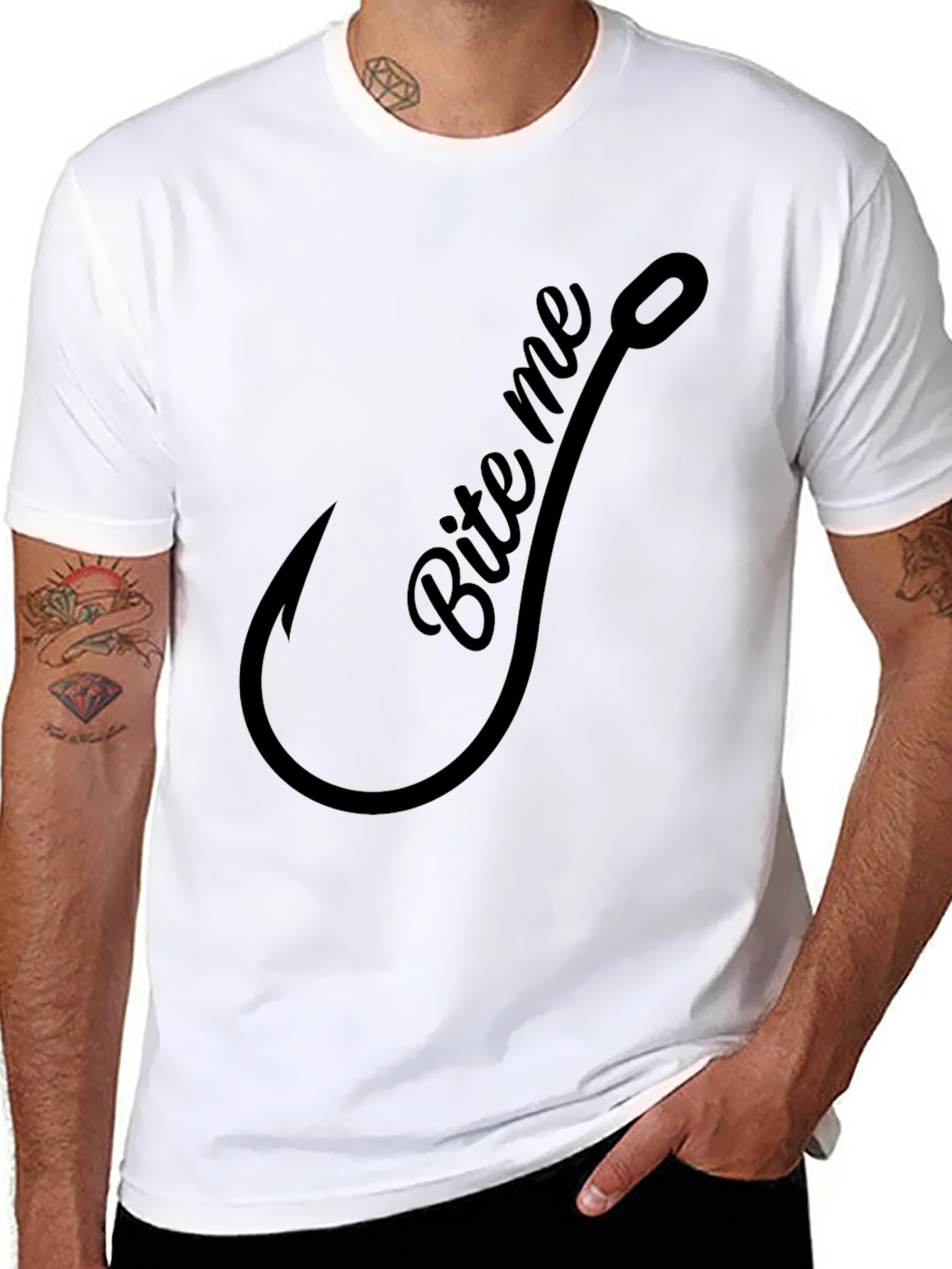 Bite Me Fishing Hook Graphic Tee