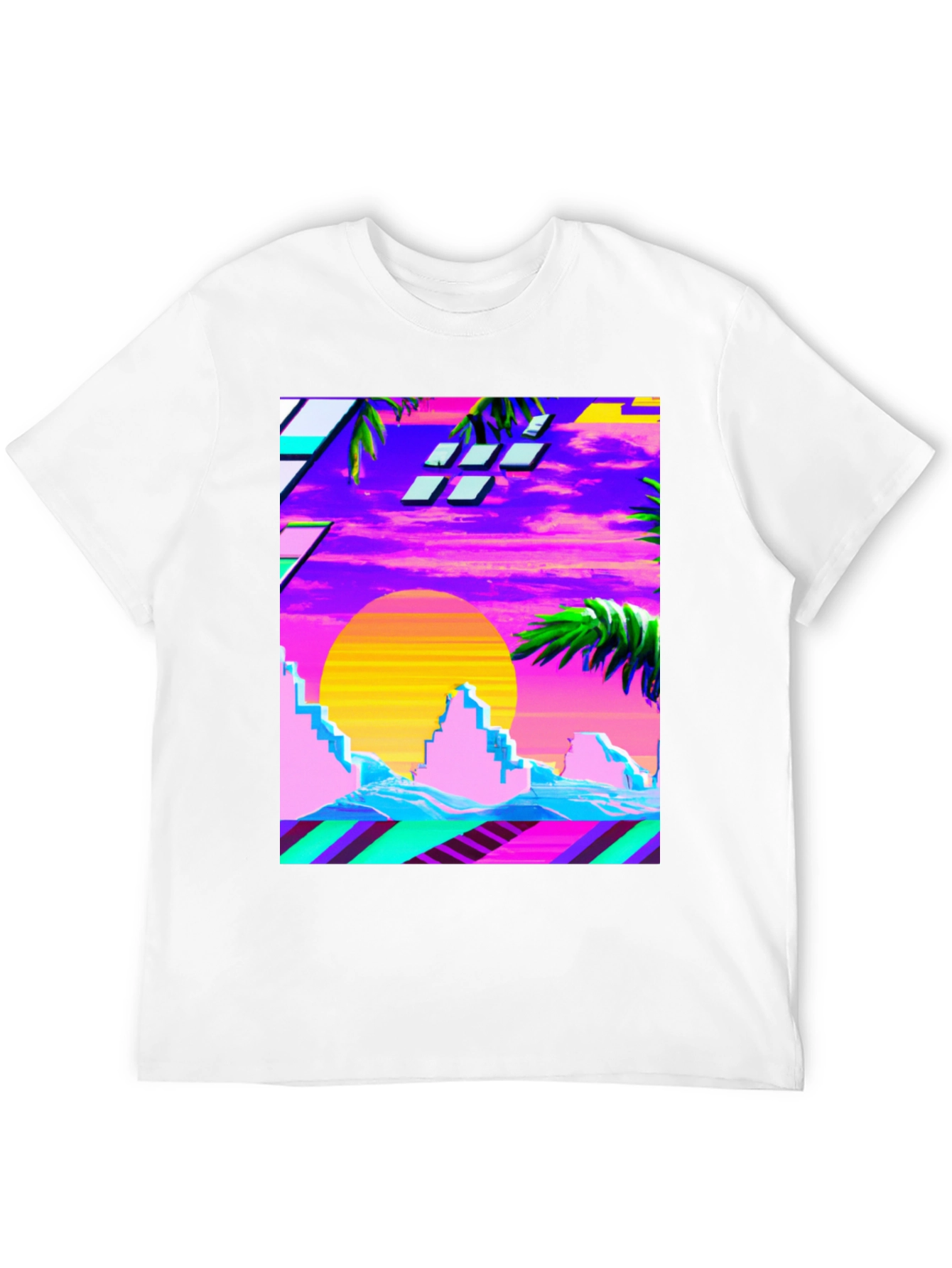 Vaporwave Sunset Graphic Tee - Retro Style