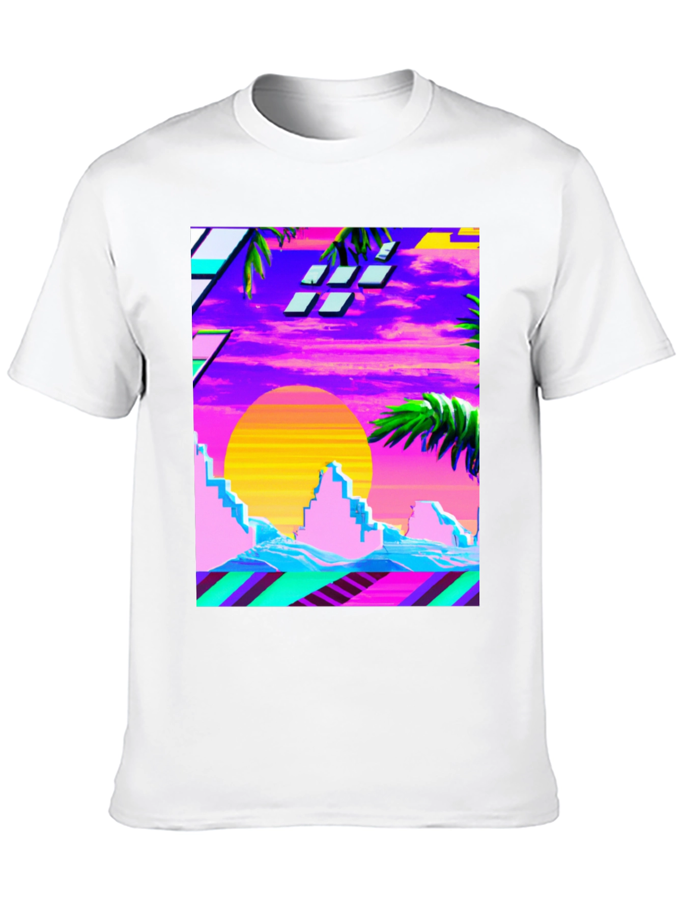 Vaporwave Sunset Graphic Tee - Retro Style