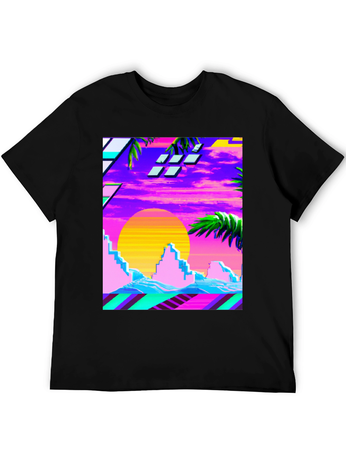 Vaporwave Sunset Graphic Tee - Retro Style