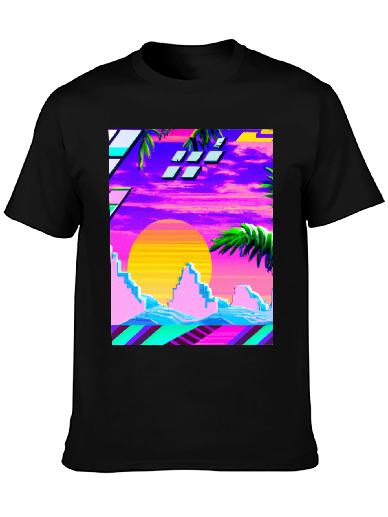 Vaporwave Sunset Graphic Tee - Retro Style