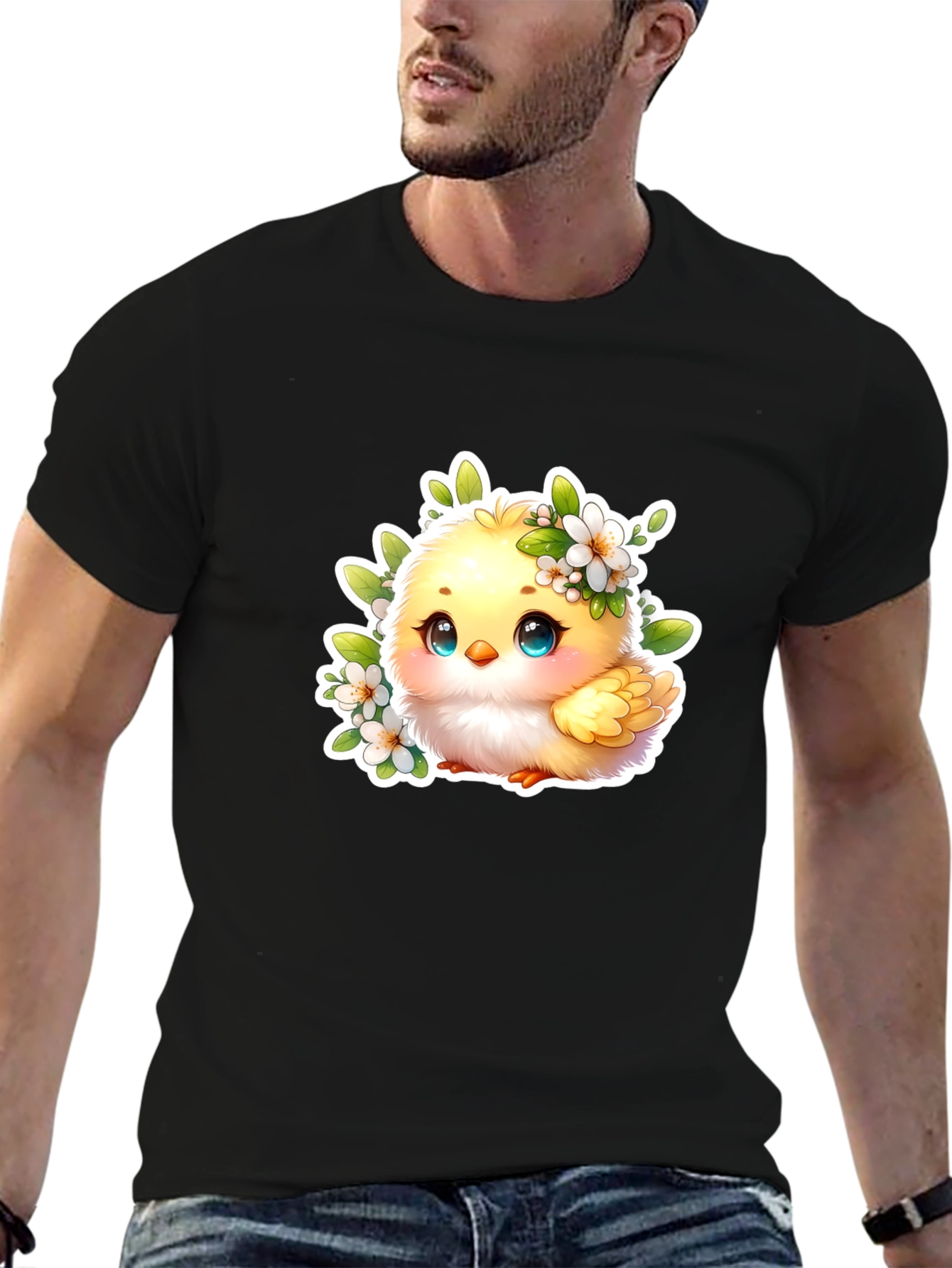 Cute Chick Graphic T-Shirt - Black