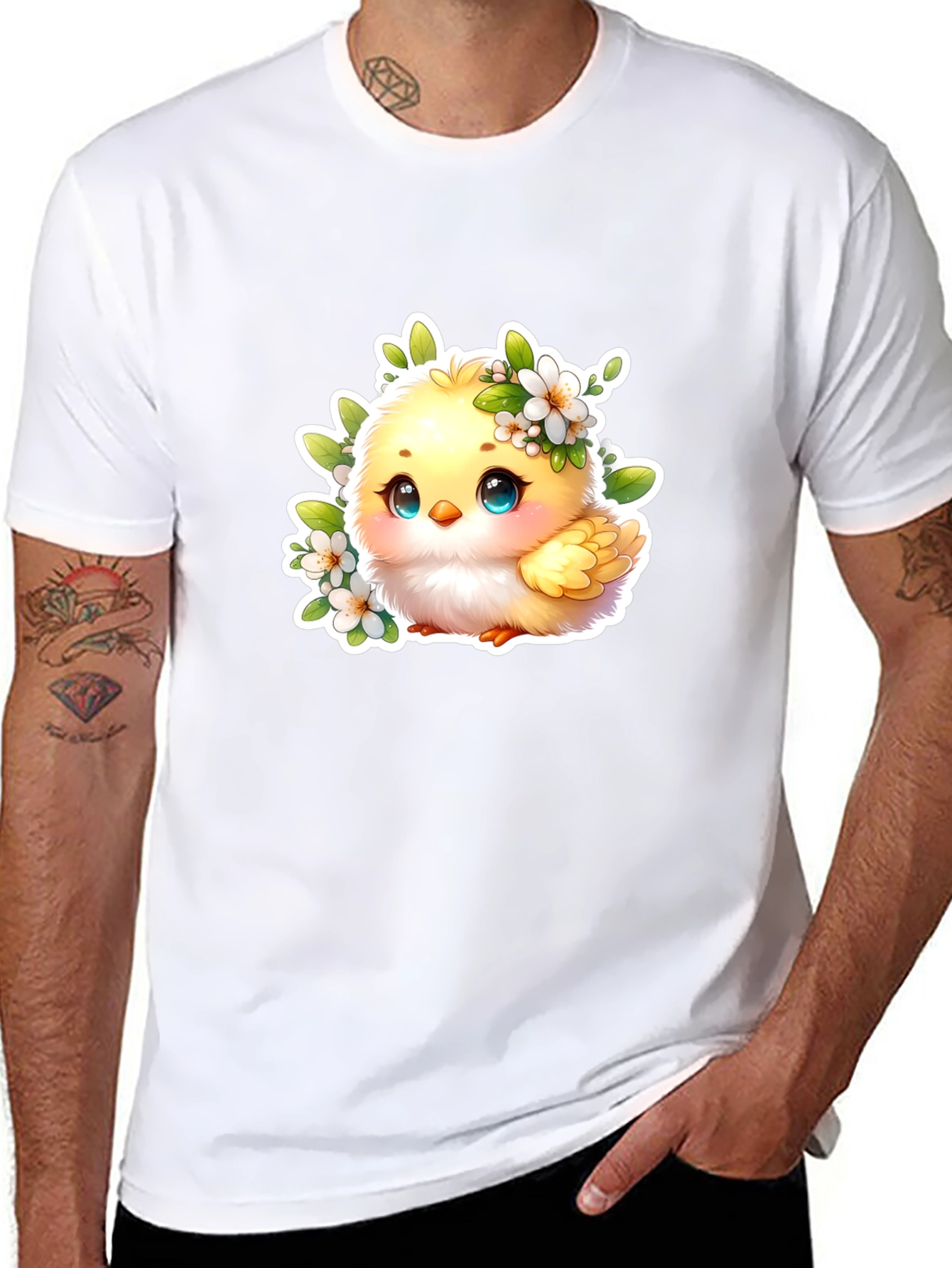 Cute Chick Graphic T-Shirt - Black
