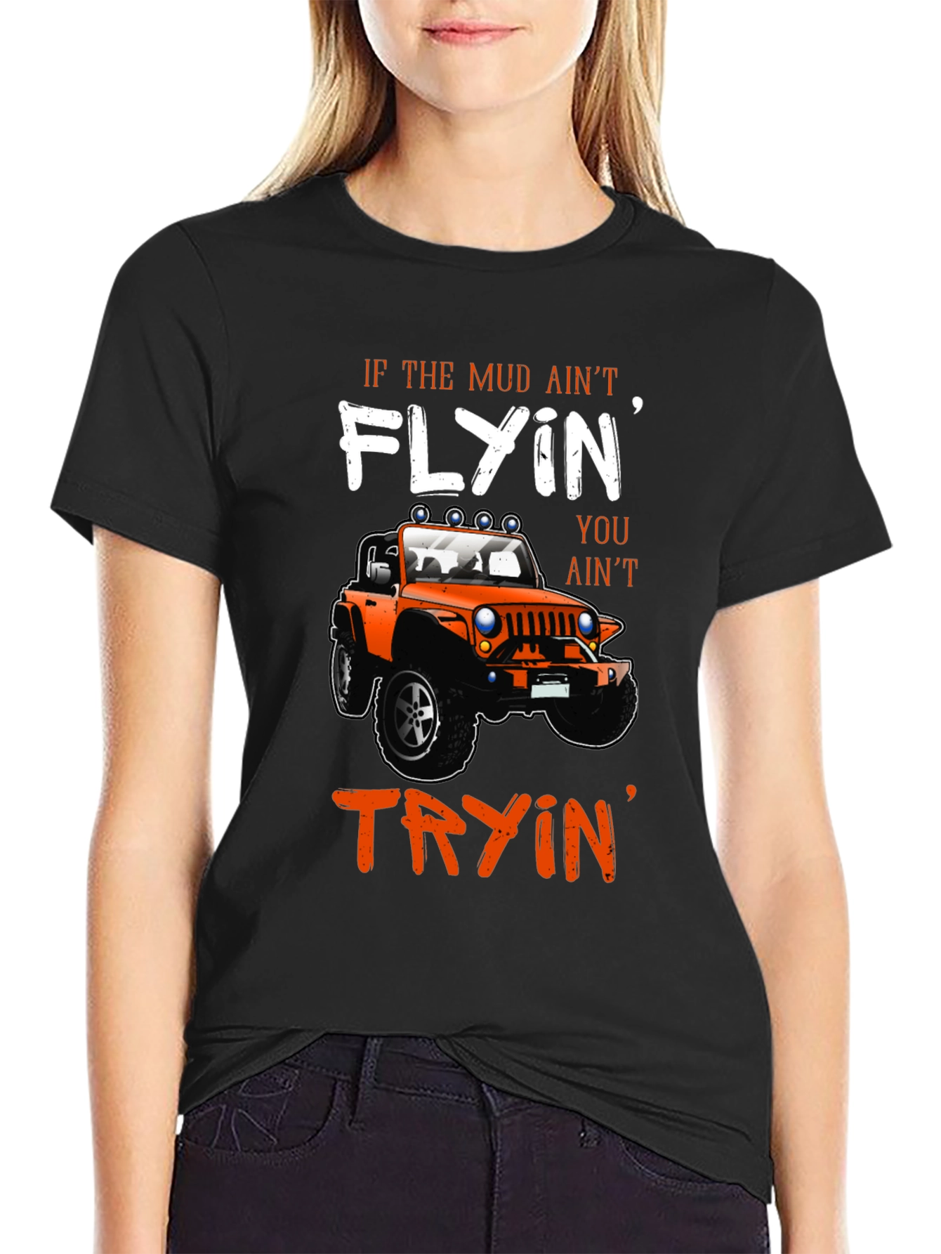 Mud Flyin Jeep Graphic T-Shirt - Off-Road Adventure